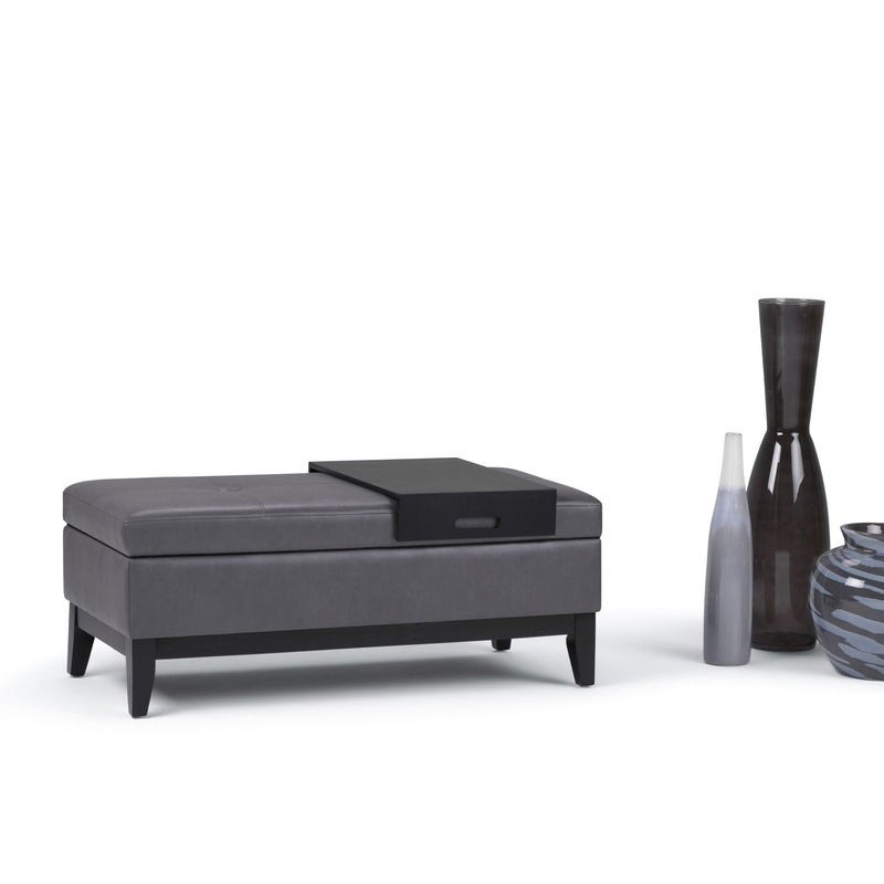 Oregon - Contemporary Storage Ottoman Bench With Tray by HouseOfZazla