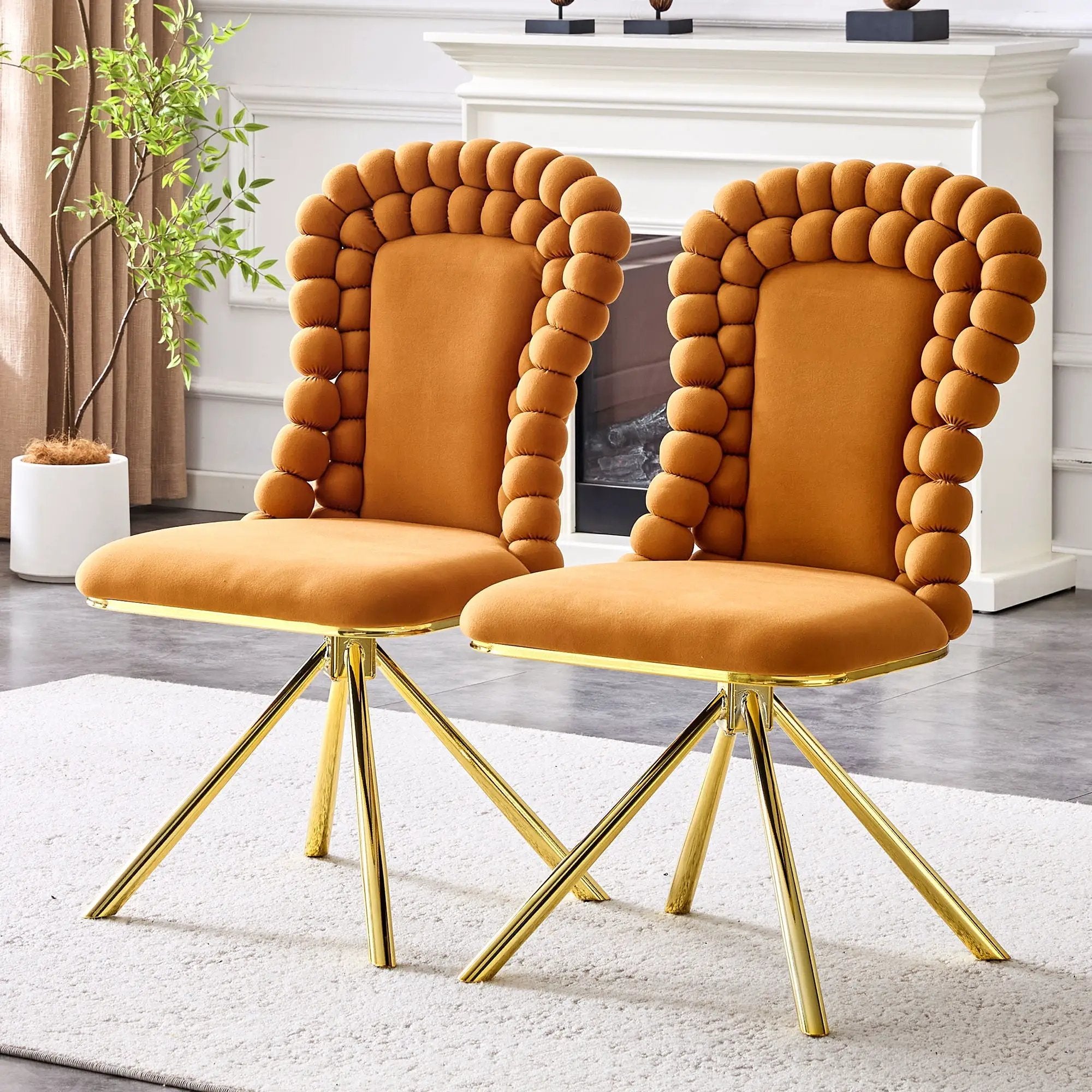 Puffy Bubble, Ball Chain Chair For Dining Room & Kitchen (Set of 2) by Unique Piece Furniture