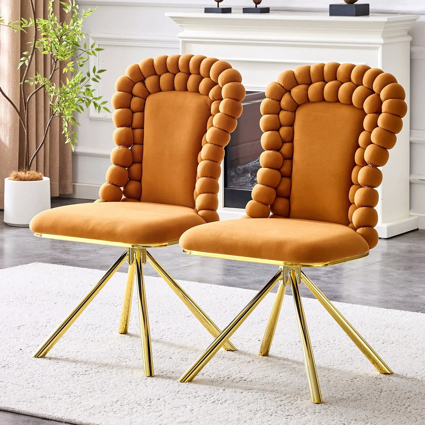 Puffy Bubble, Ball Chain Chair For Dining Room & Kitchen (Set of 2) by HouseOfZazla
