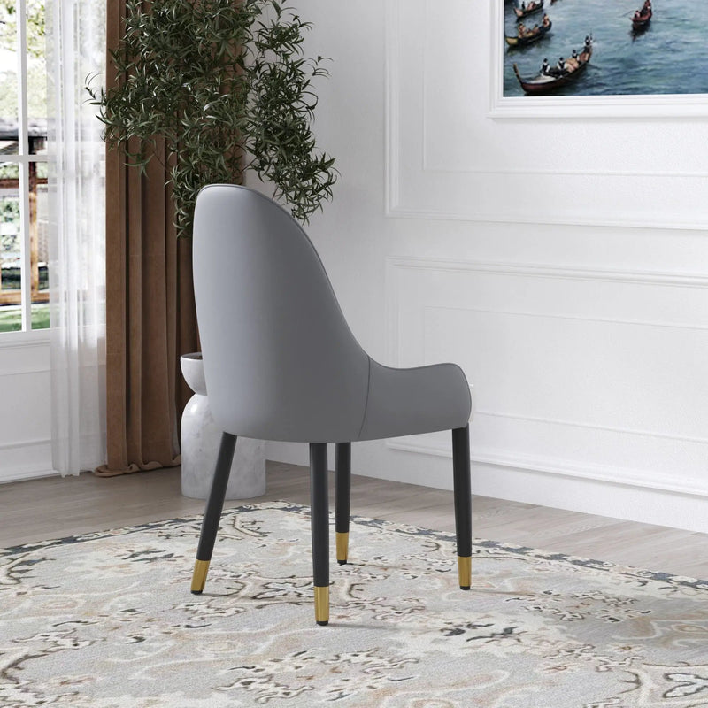 Modern Sponge-Filled Dining Chair, Solid Wood Metal Legs, Suitable For Restaurants, Living Rooms And Rooms (Set of 2) by Unique Piece Furniture