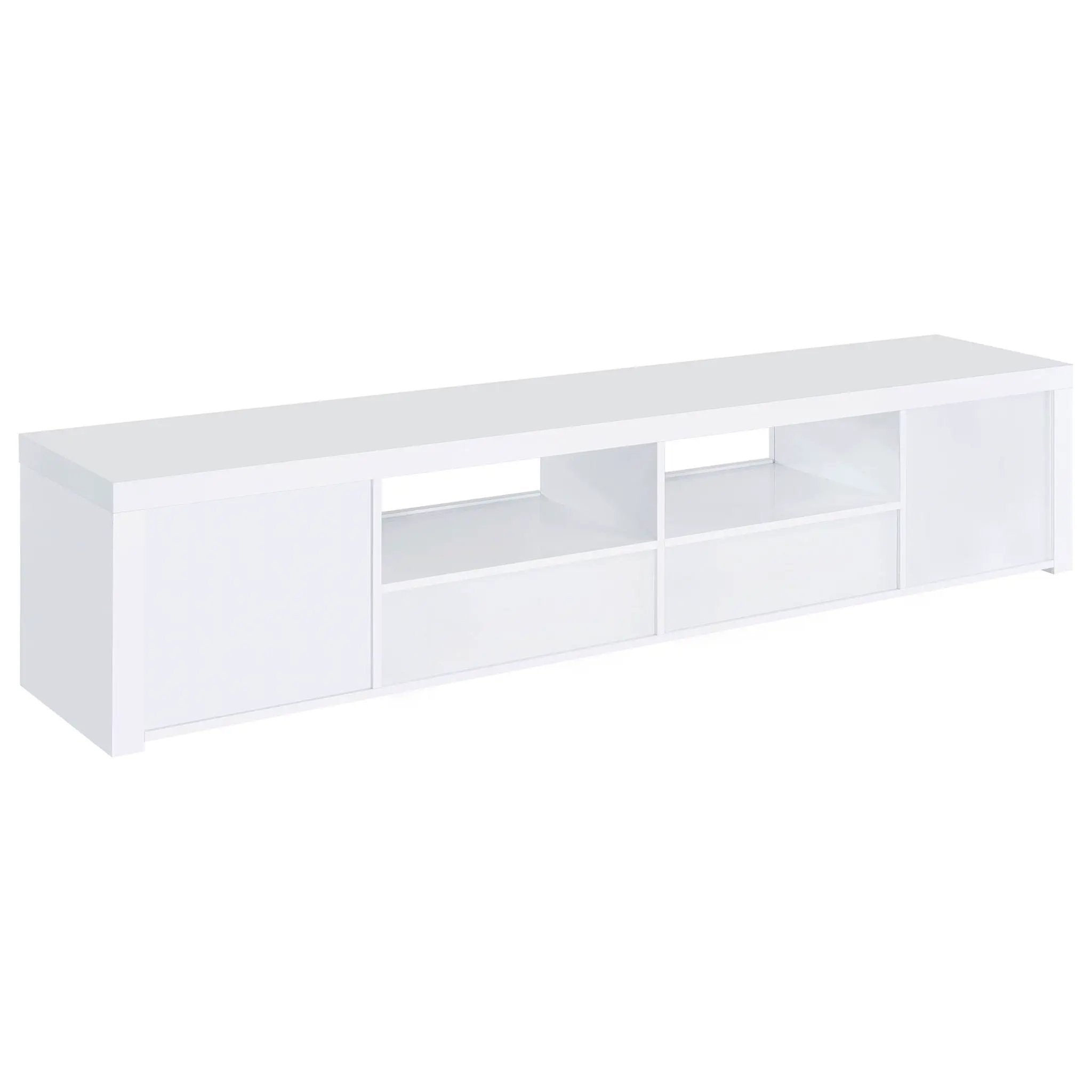Jude 2-door Engineered Wood 79-inch TV Stand High Gloss White by Unique Piece Furniture