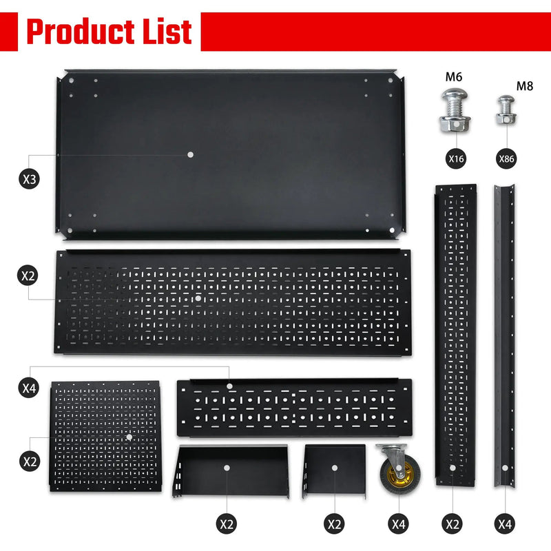 3-Tier DIY Detachable Utility Cart With Steel Pegboard by HouseOfZazla