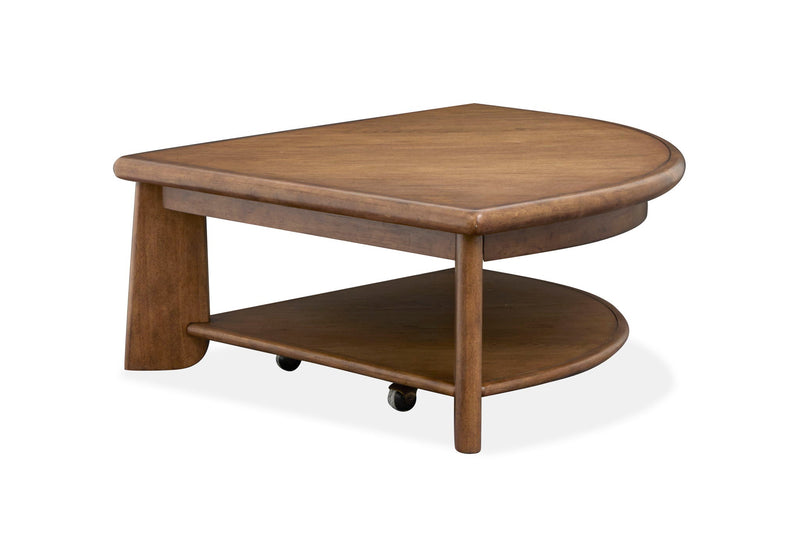 Tanner - Pie Shaped Lift Top Cocktail Table With Casters - Tawny Brown, photo 7 of 7