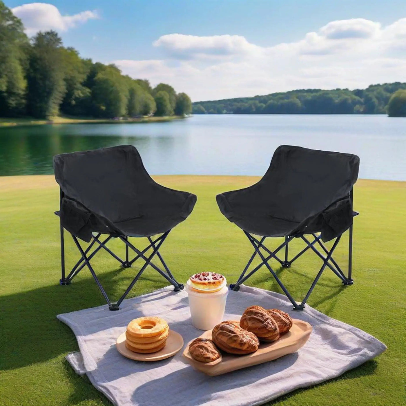 Portable Folding Camping Chairs With Carry Bag (Set of 2) by HouseOfZazla