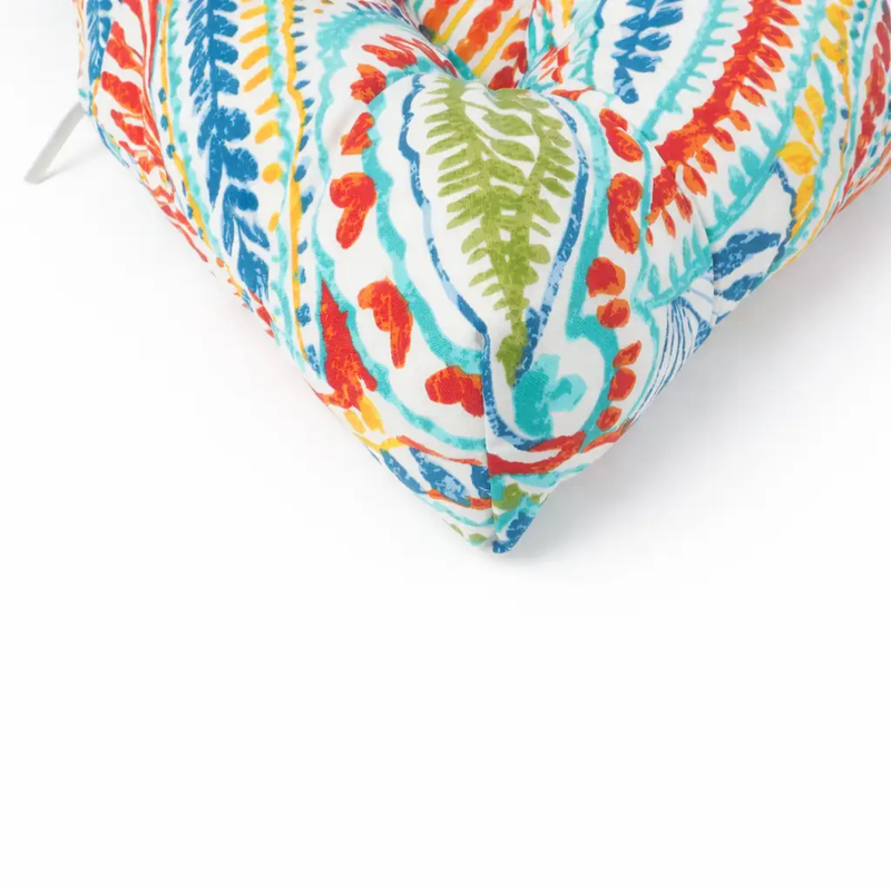 Outdoor Chair Cushions Set of 2, 19 x 19 x 4 Inch Tufted Seat Cushions by HouseOfZazla