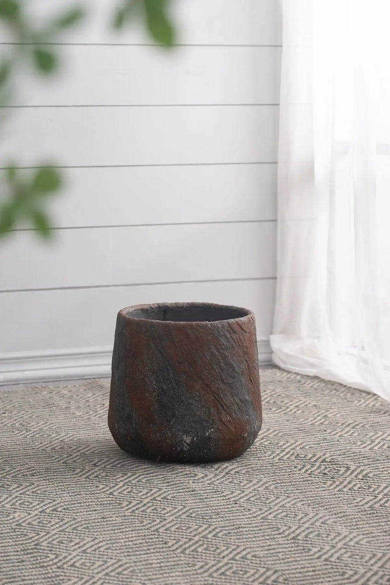 12.6x12.6x11.8" Cement Planter Small, Indoor Outdoor Garden Functional Decor by HouseOfZazla