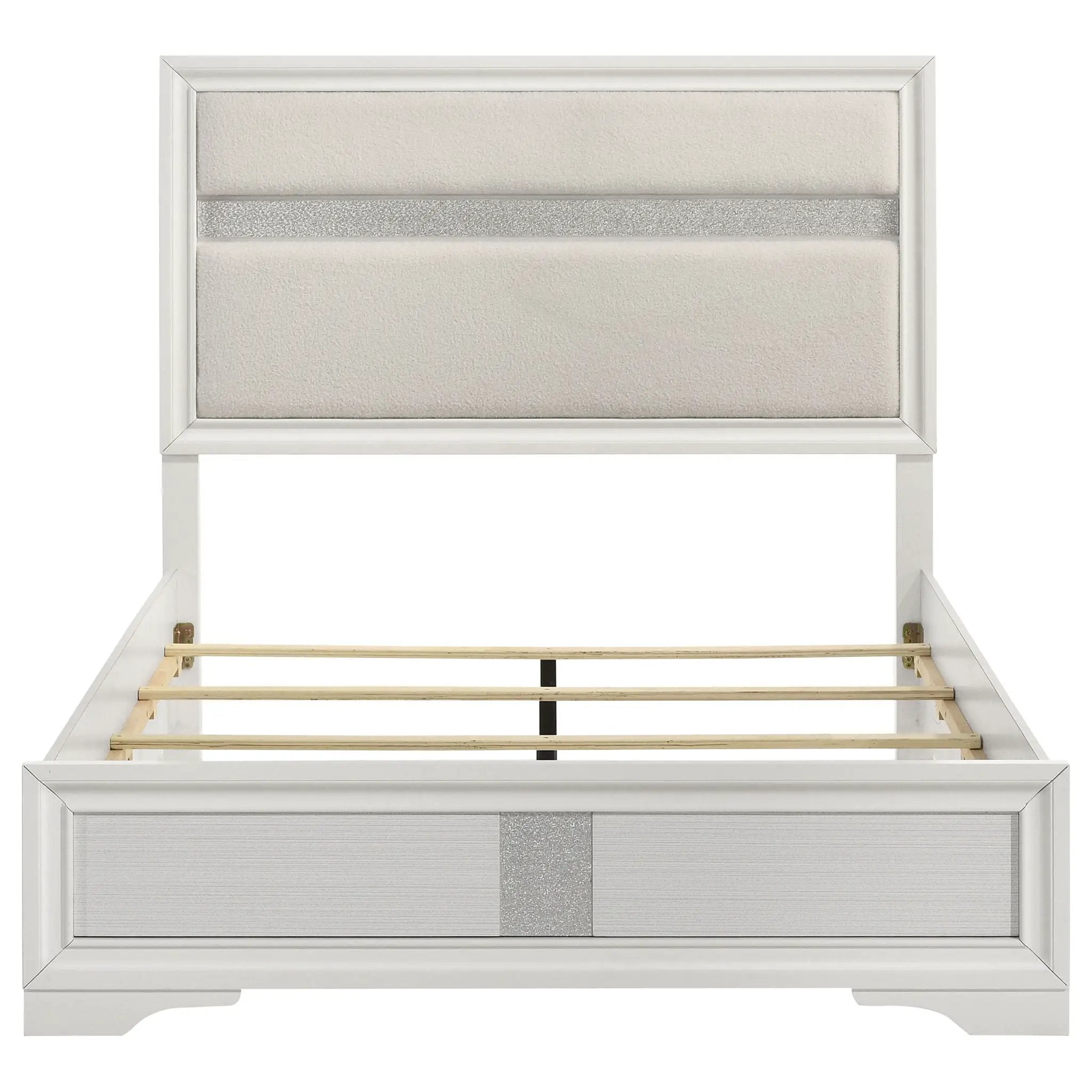 Miranda 54-inch Upholstered Queen Panel Bed White by Unique Piece Furniture