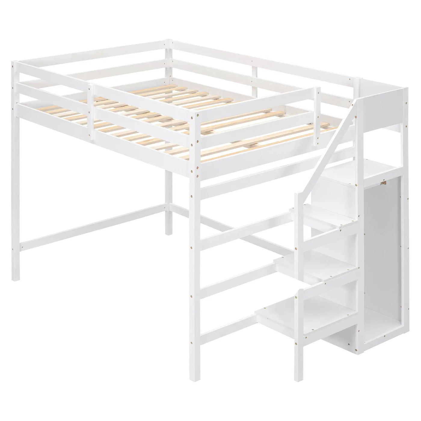 Loft Bed With Built In Storage Wardrobe And Staircase by HouseOfZazla