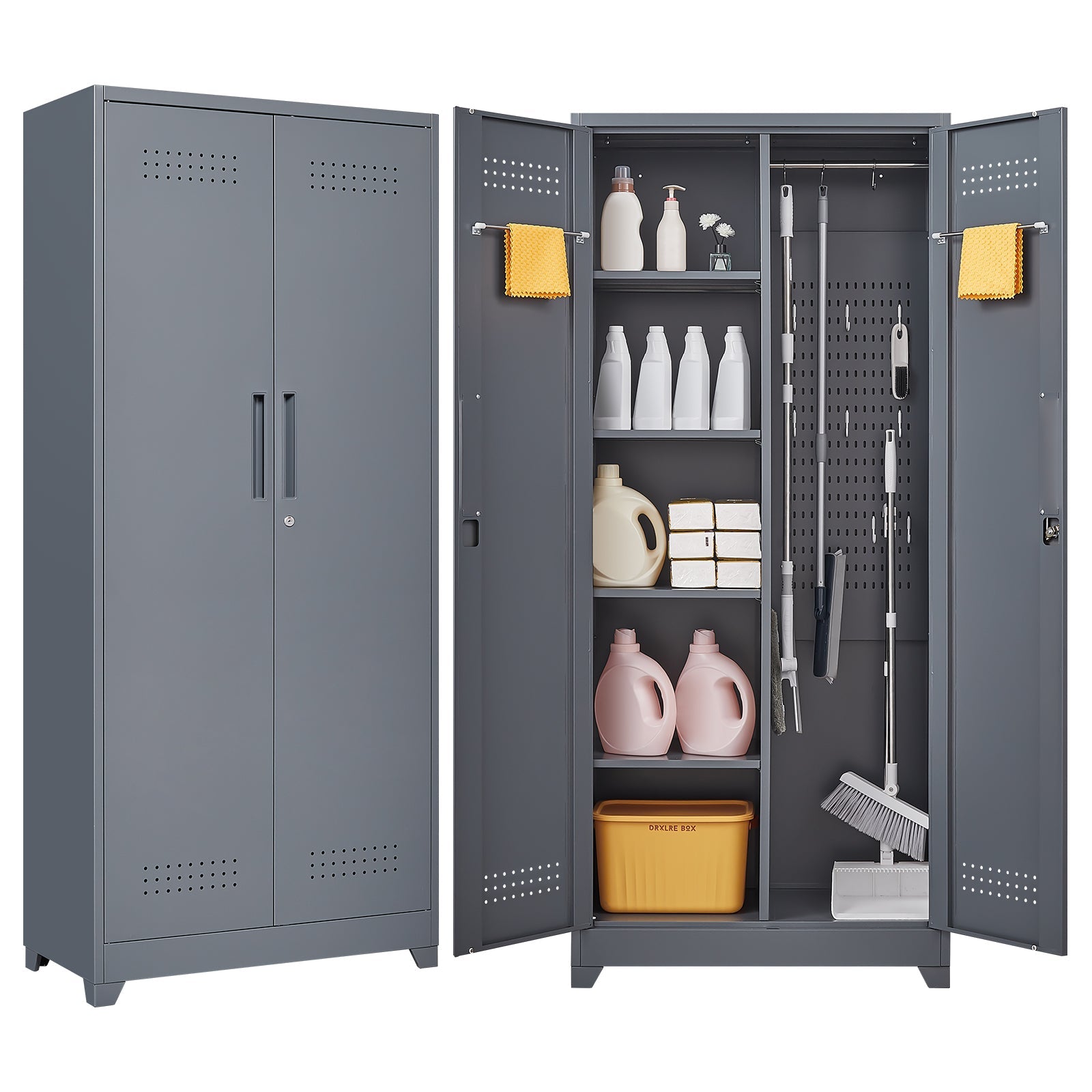 Gray And Metal Storage Cabinet by HouseOfZazla