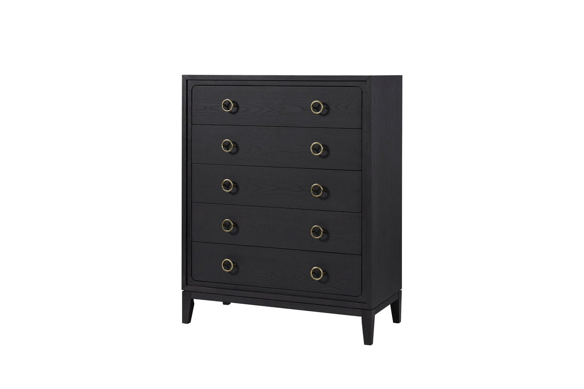 5 Drawer Chest Ample Storage with Cedar & Felt-Lined Drawers - Black or Light Brown, photo 13 of 14
