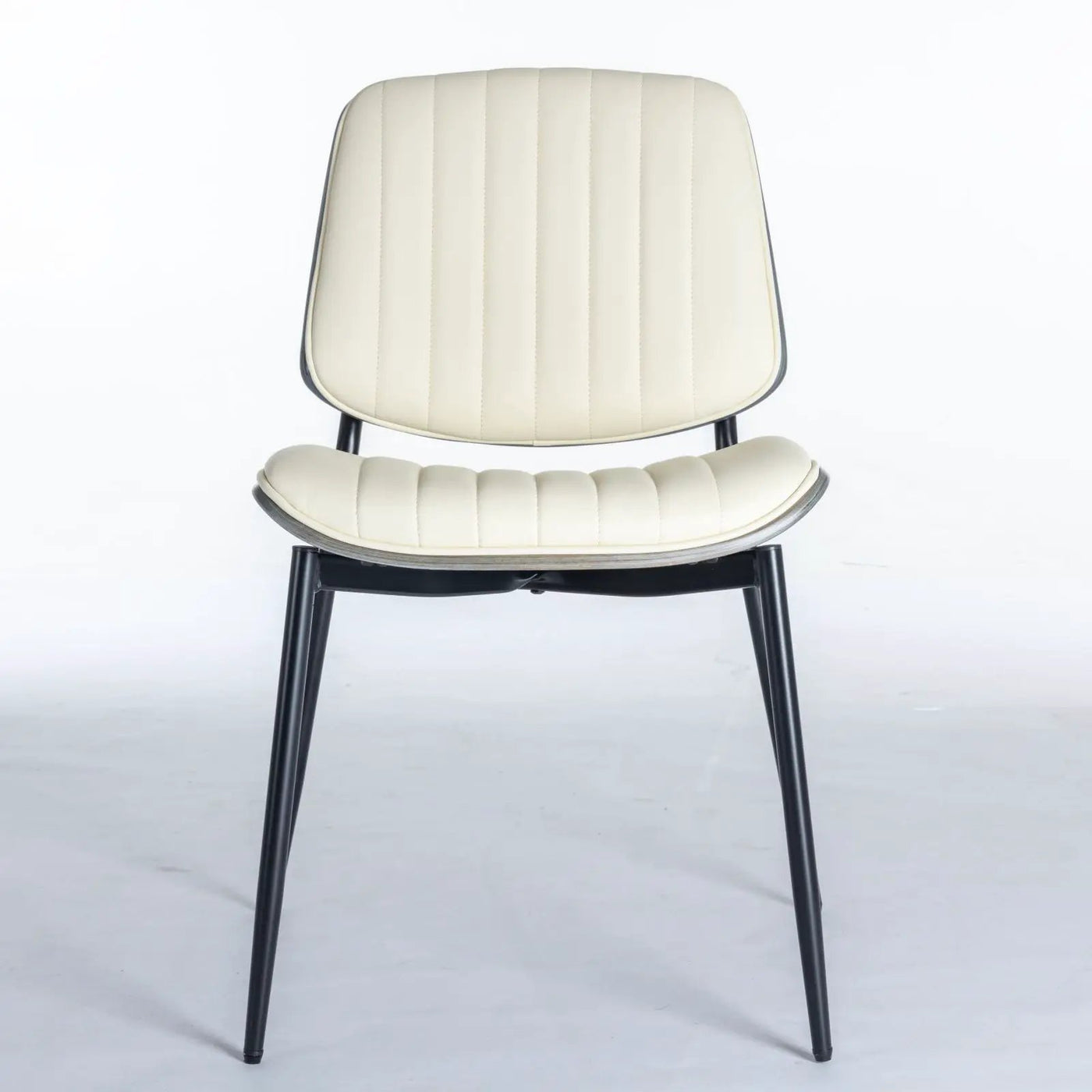 Dining Chairs (Set of 2) Mid-Century Modern Retro Chair With Walnut Bentwood Back Upholstered Seat Metal Legs Adjustable Foot For Kitchen Dining Room Chairs by HouseOfZazla