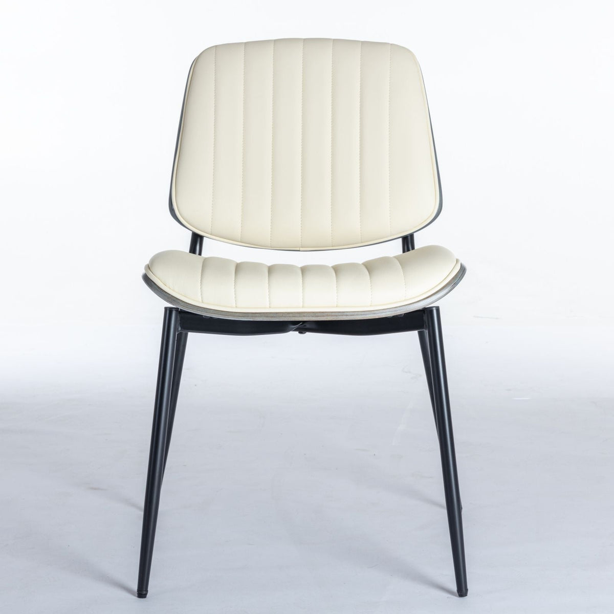 Mid-Century Modern Dining Chairs with Walnut Bentwood Back - Black or Beige (Set of 2), photo 6 of 8