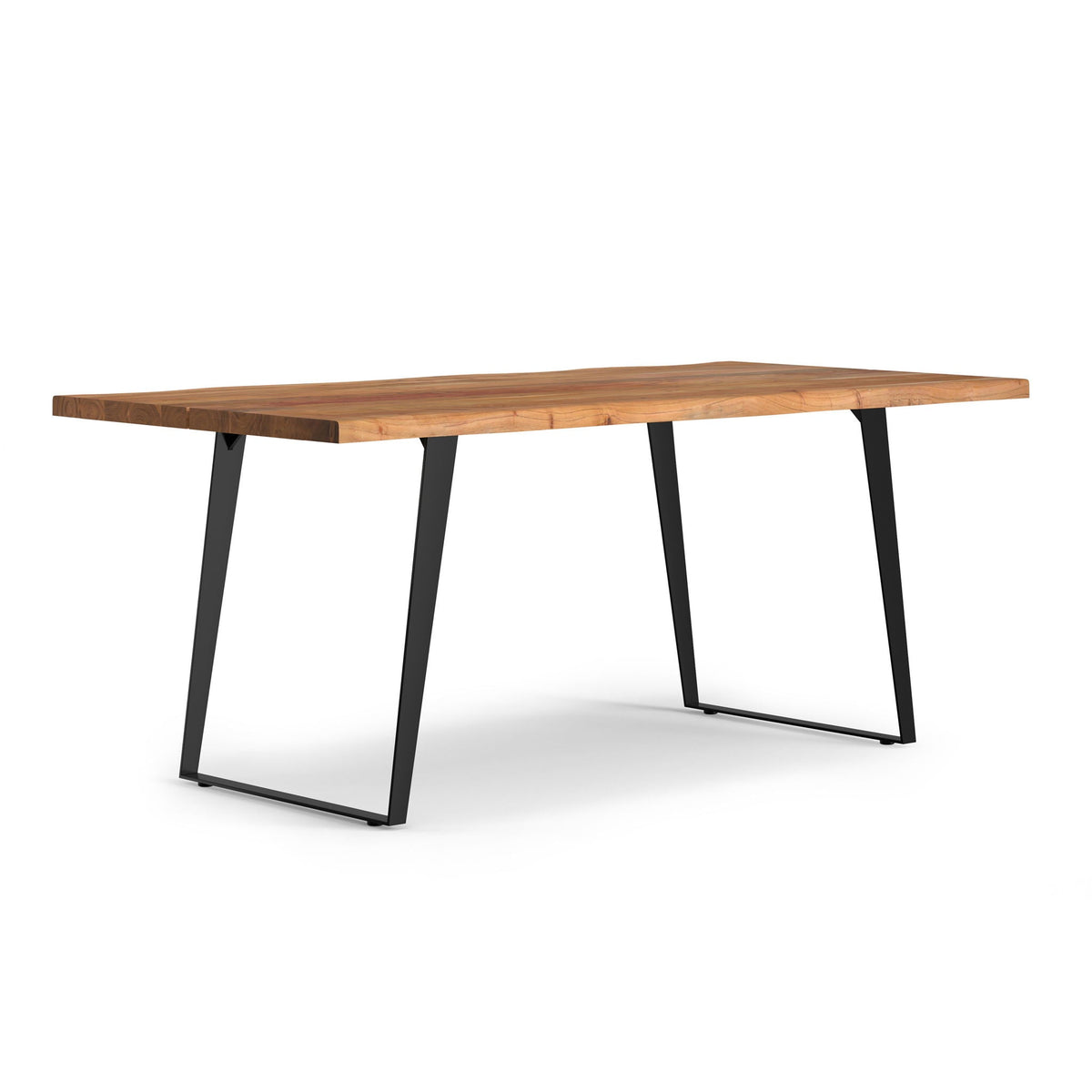 Handcrafted Dining Table with Live Edge Solid Acacia Wood - Dark Brown or Light Brown, photo 2 of 12