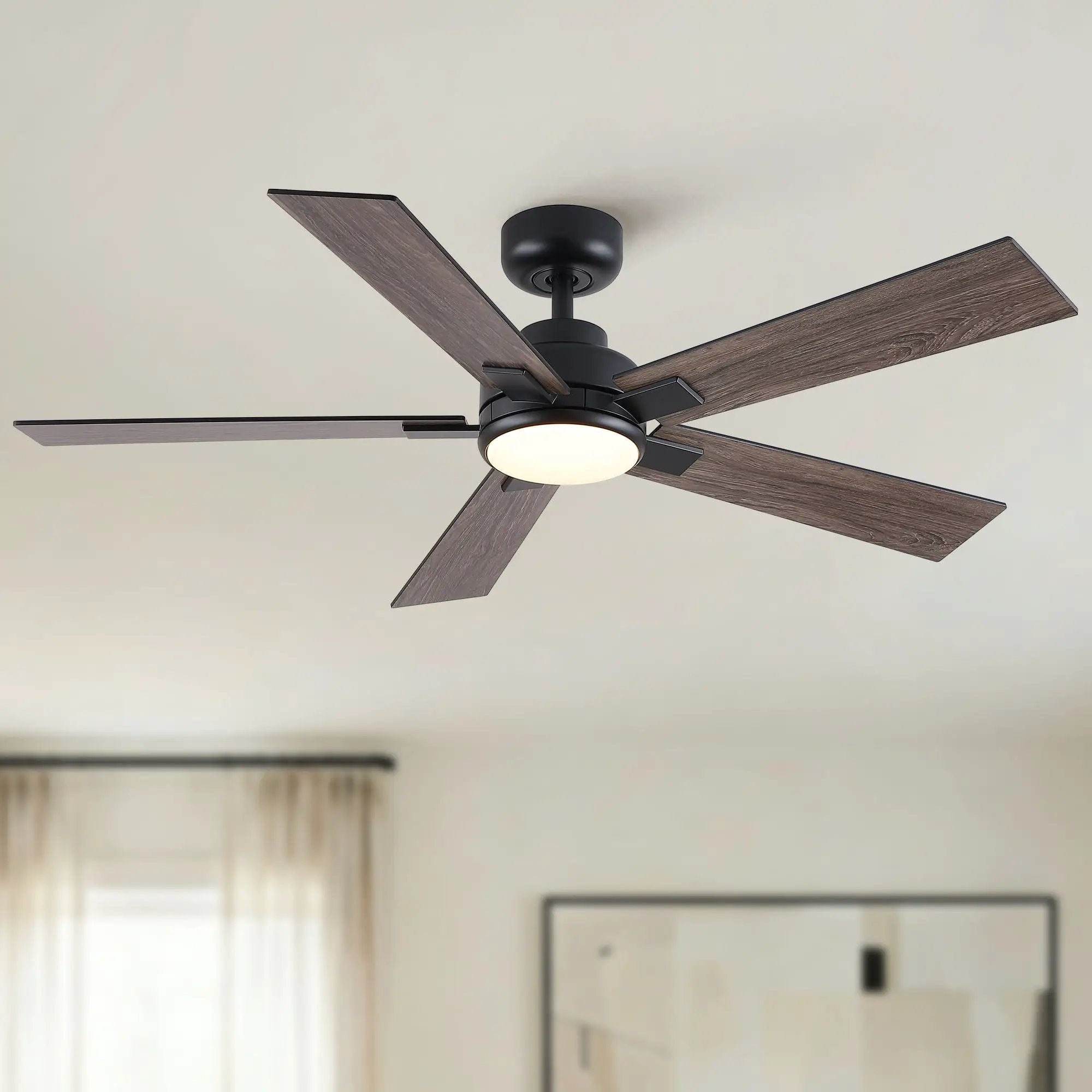 Reversible Motor Integrated LED Dimmable Ceiling Fan With Light by Unique Piece Furniture
