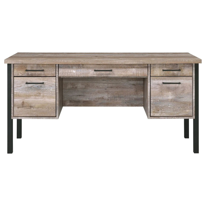 Samson 60-inch 4-drawer Office Computer Desk Weathered Oak by Unique Piece Furniture