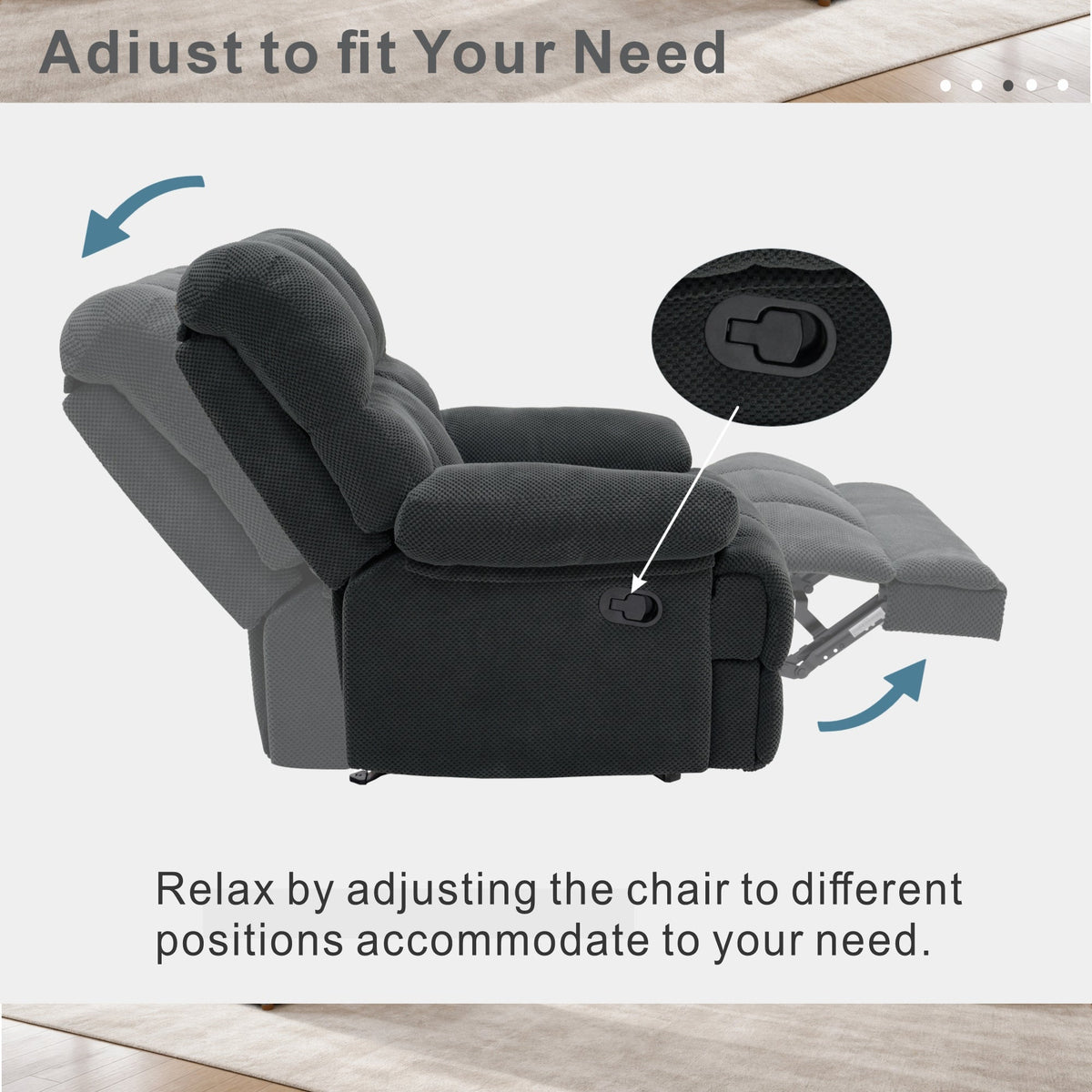 Modern Manual Rocker Recliner Chair, photo 9 of 10