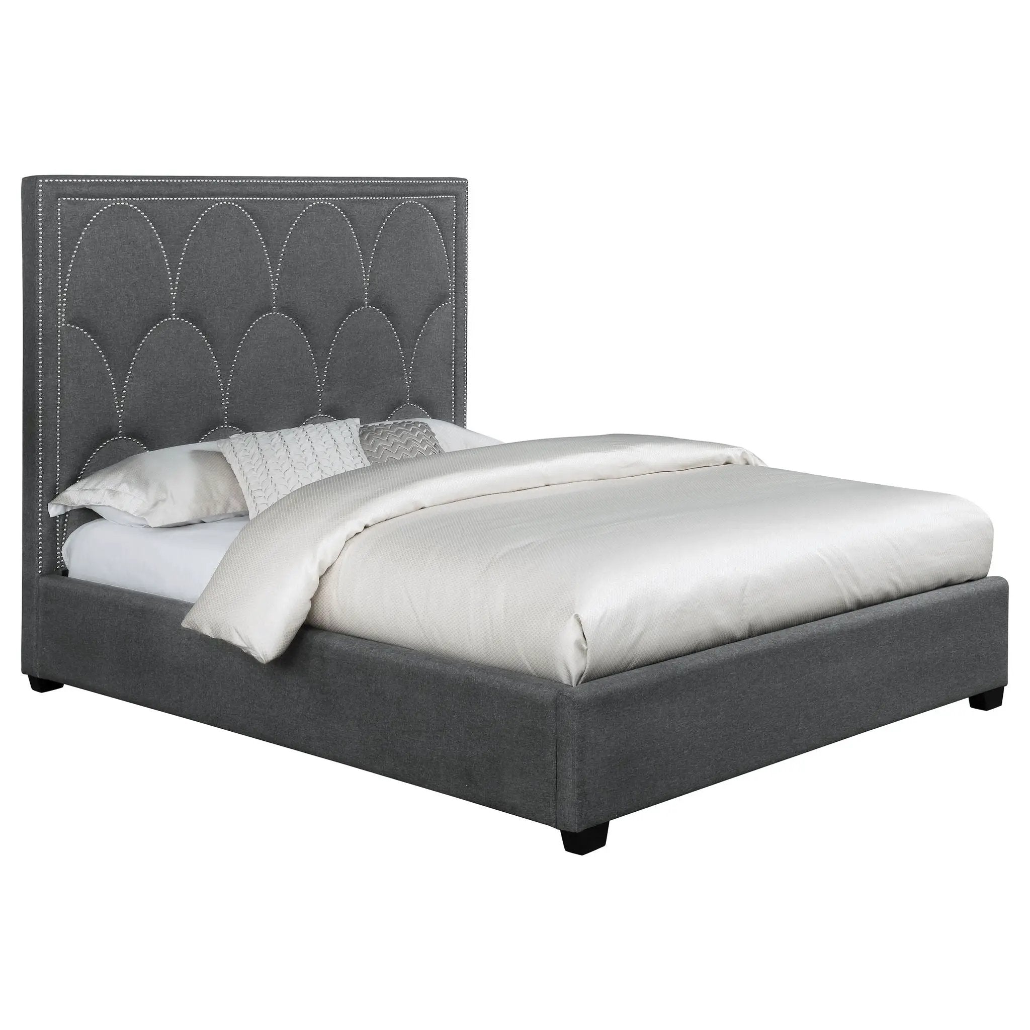 Bowfield Upholstered Queen Panel Bed Charcoal by Unique Piece Furniture