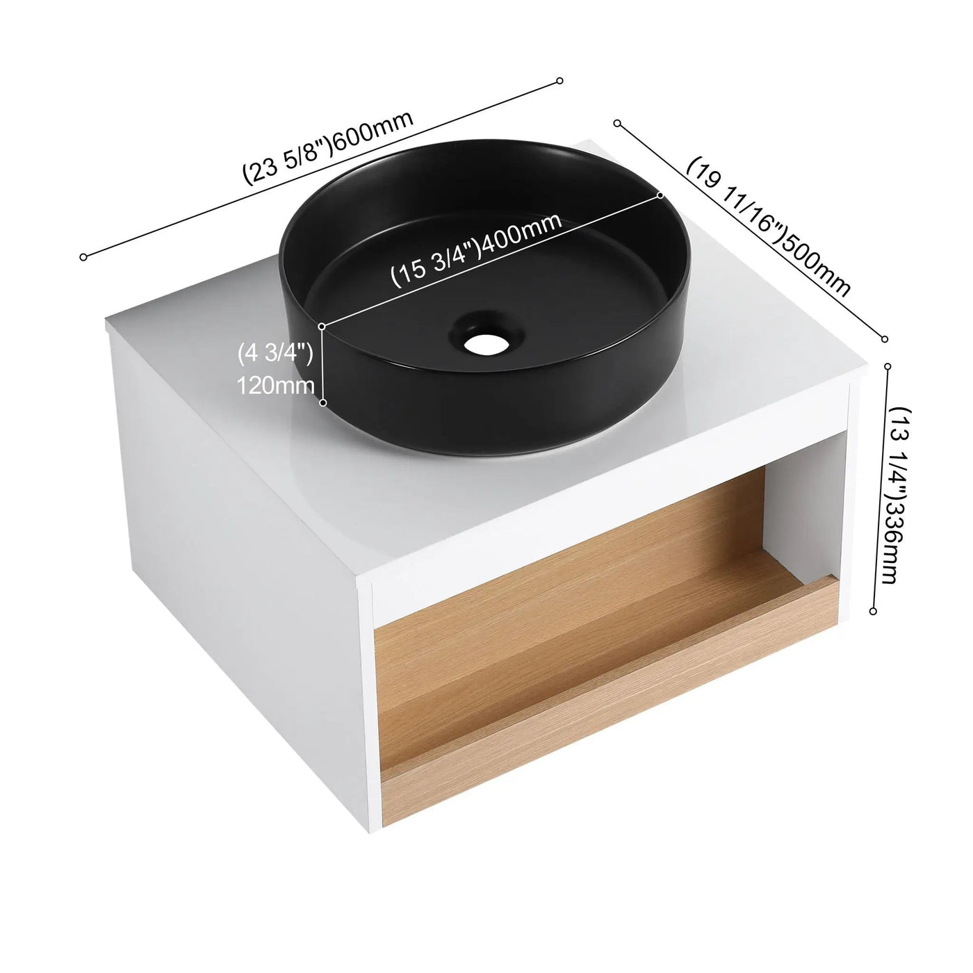 Floating Bathroom Vanity With Glossy Round Vessel Sink by Unique Piece Furniture