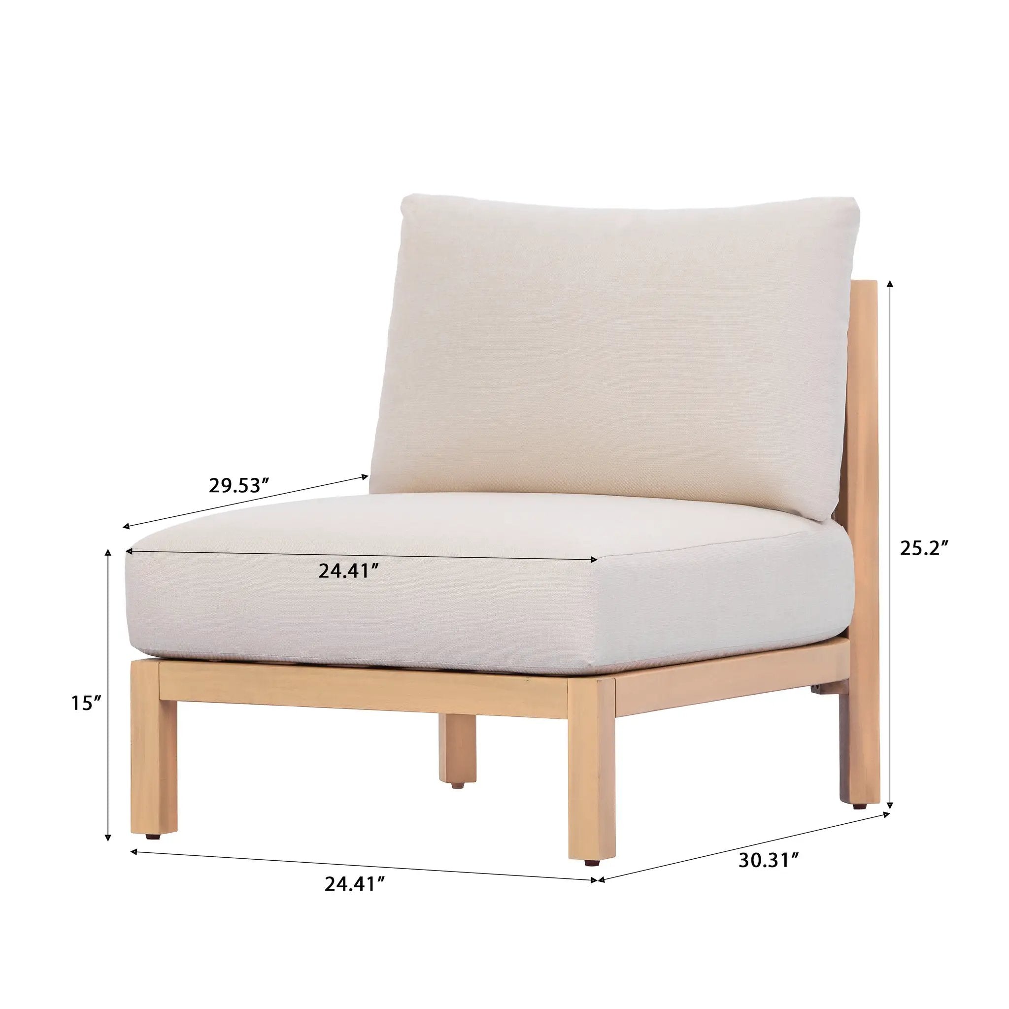 Acacia Wood Patio Furniture Club Chair Set of Two by HouseOfZazla