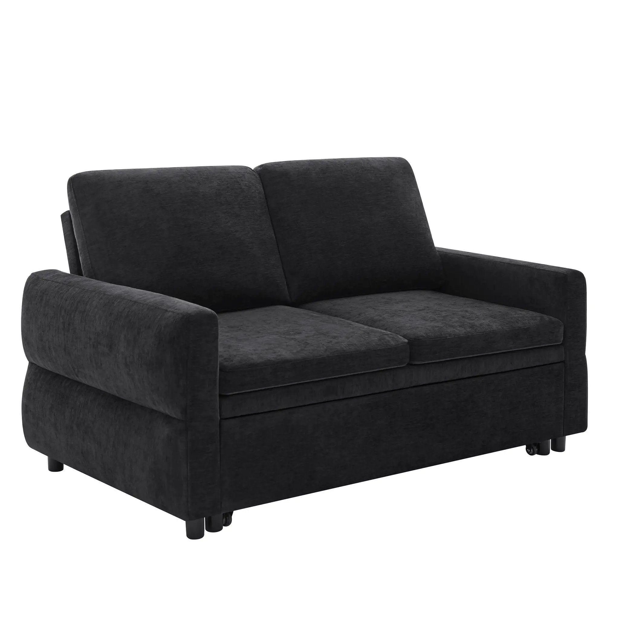 Convertible Sofa Bed Loveseat With Adjustable Backrest And USB Ports by HouseOfZazla