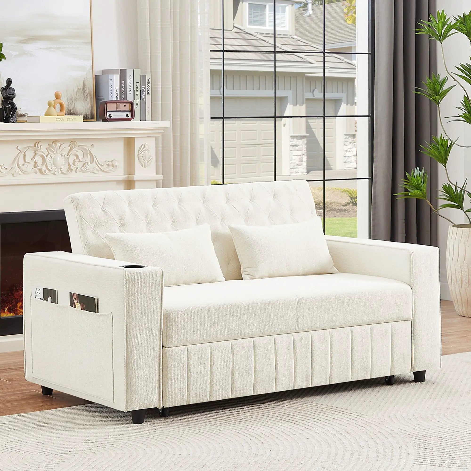Pull-Out Sofa Bed Convertible Couch With Adjustable Backrest For Living Room by HouseOfZazla