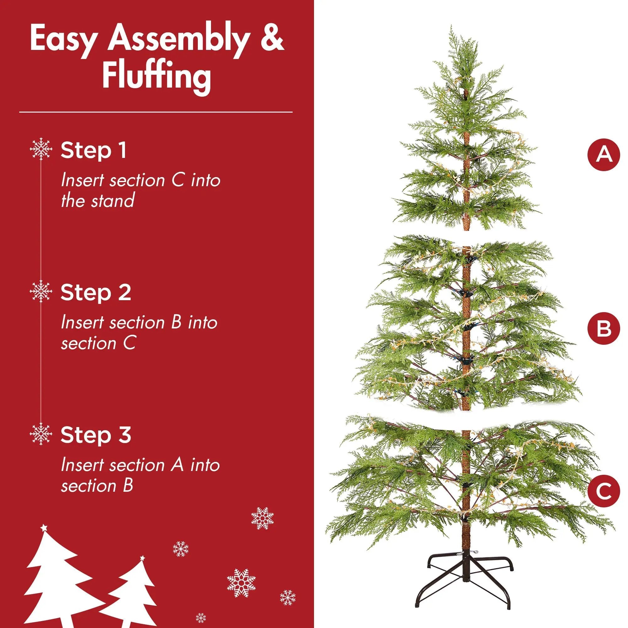 6 Feet Artificial Full Christmas Tree with LED Lights by HouseOfZazla
