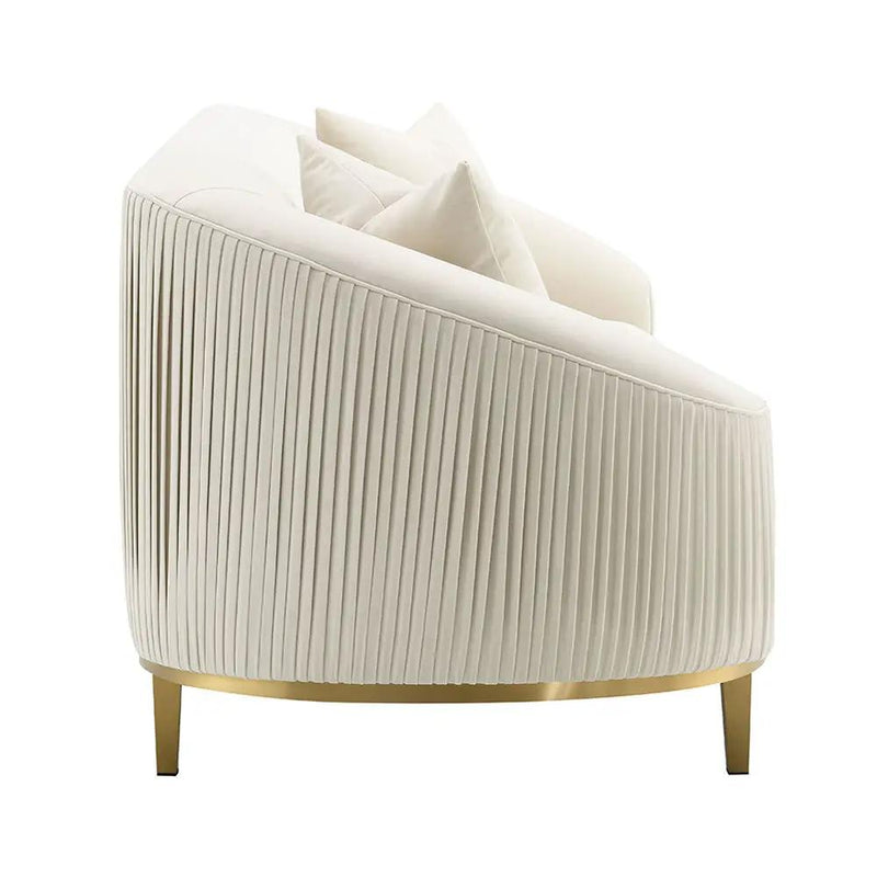 Martina - Sofa With 2 Pillows - Ivory Velvet by Unique Piece Furniture