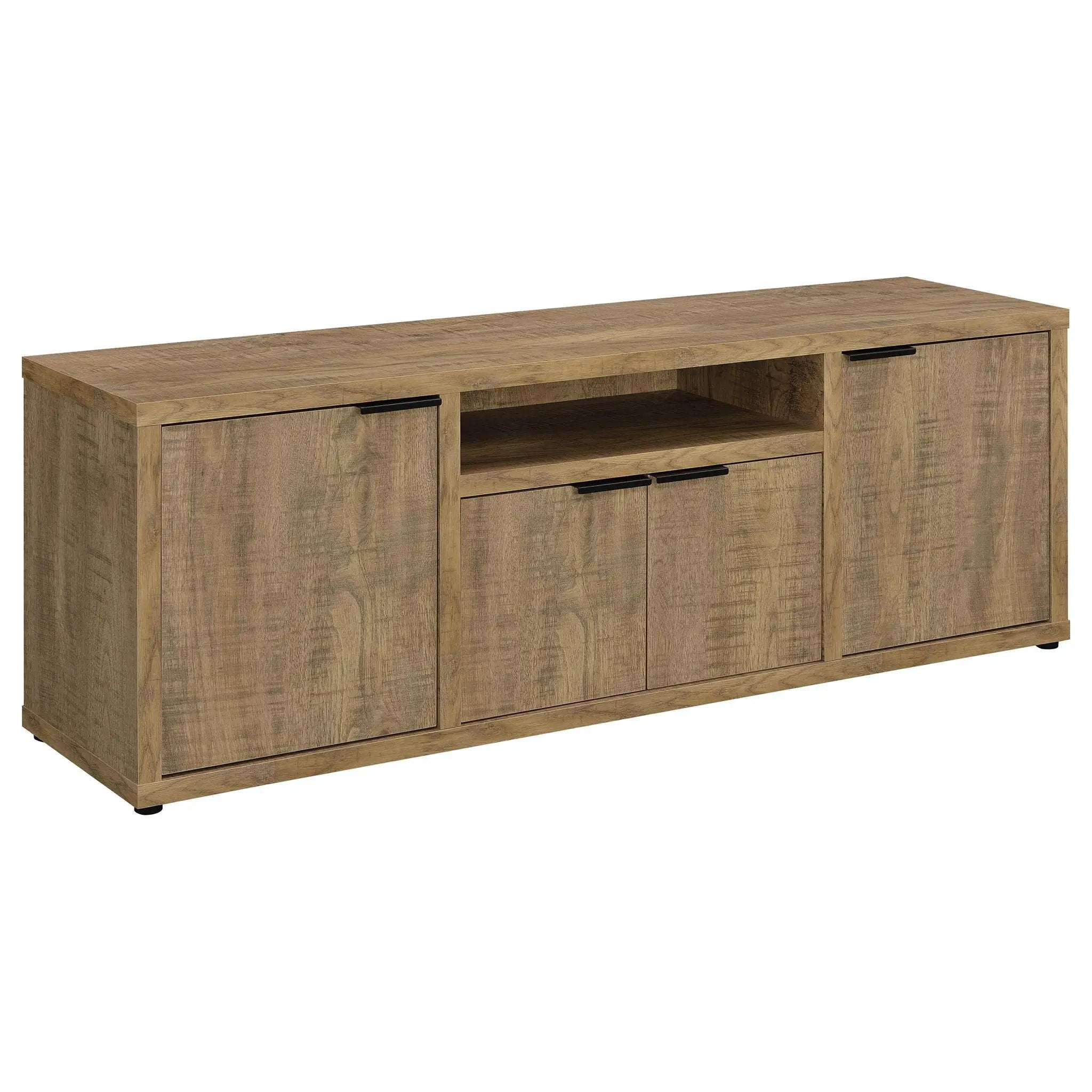 Noriega - 3 Piece TV Entertainment Center, Open & Concealed Storage - Wood by HouseOfZazla