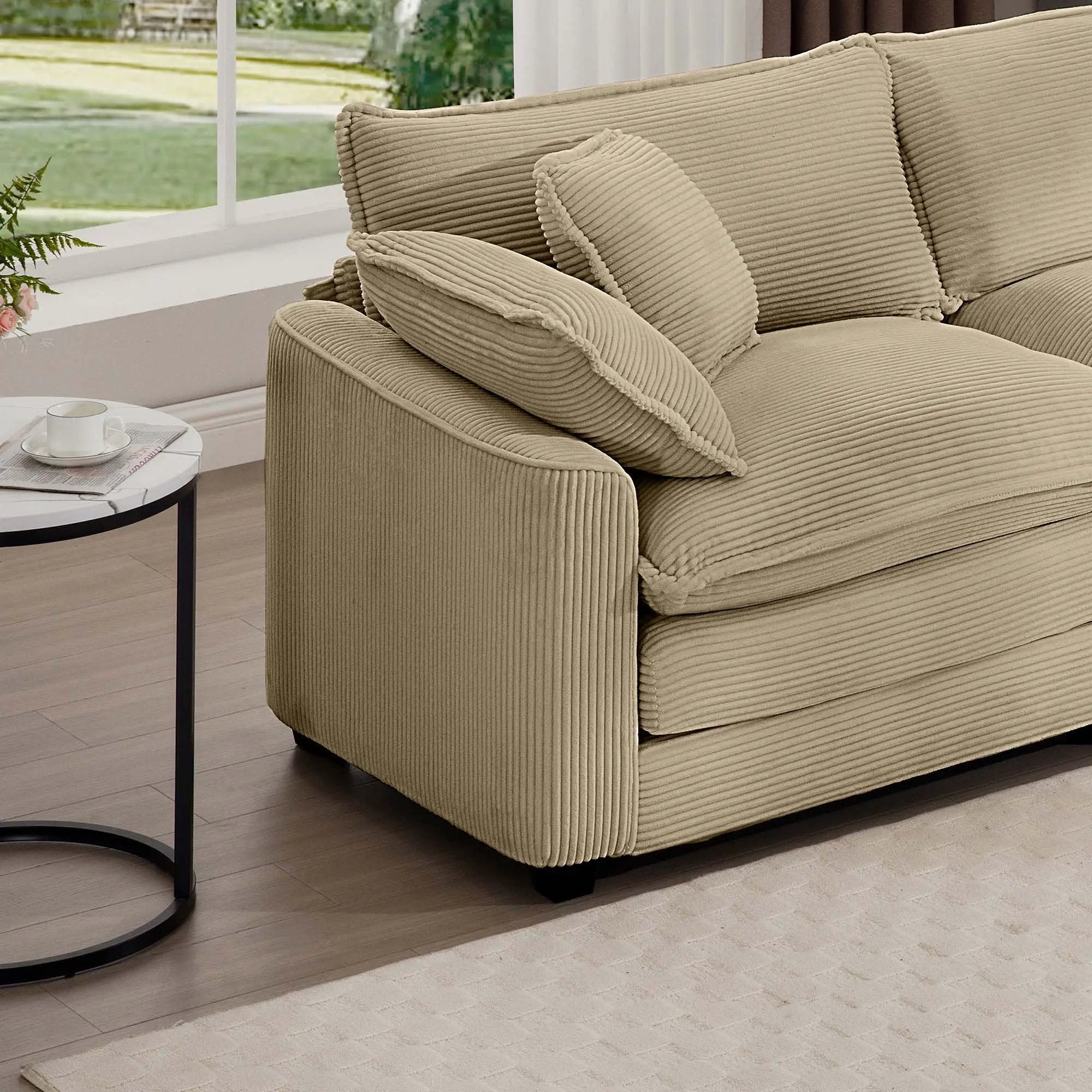Modern 2 Seater With 4 Pillows, Upholstered Deep Seating Loveseat by HouseOfZazla