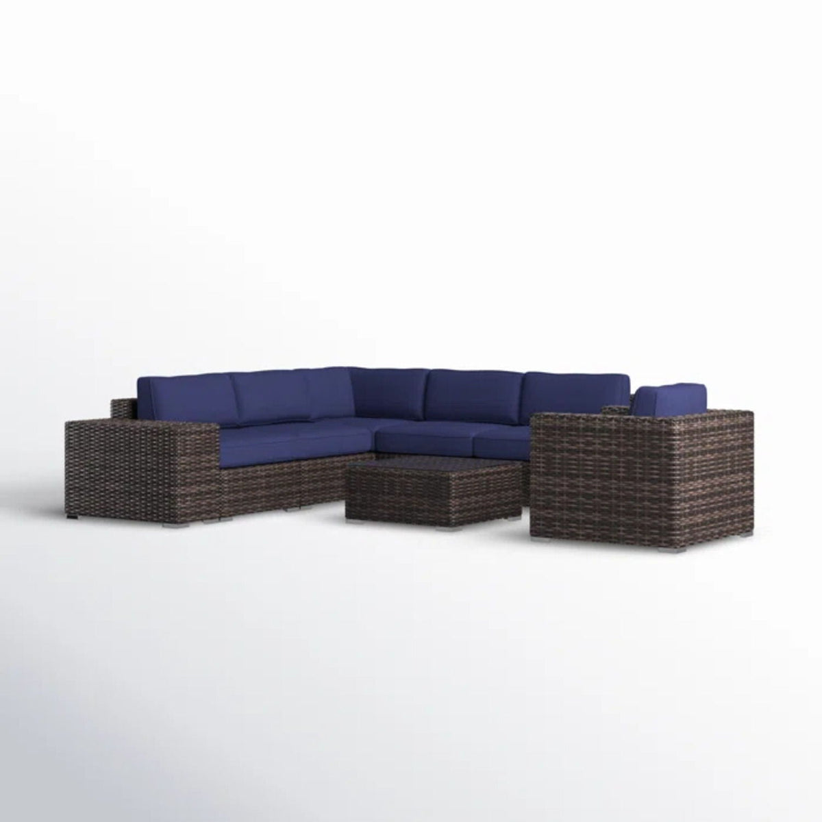 Wicker Seating Group Set With Table And Cushions, photo 35 of 40