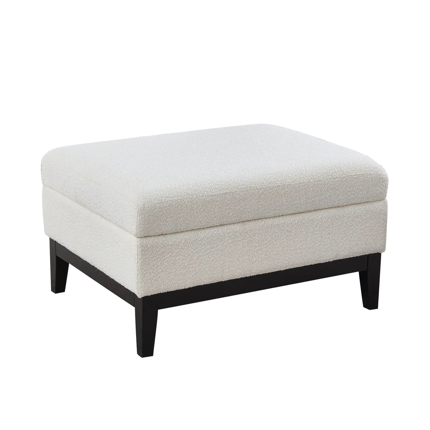 Upholstered Storage Ottoman With Reversible Lid Coffee Table With Rubberwood Legs by HouseOfZazla
