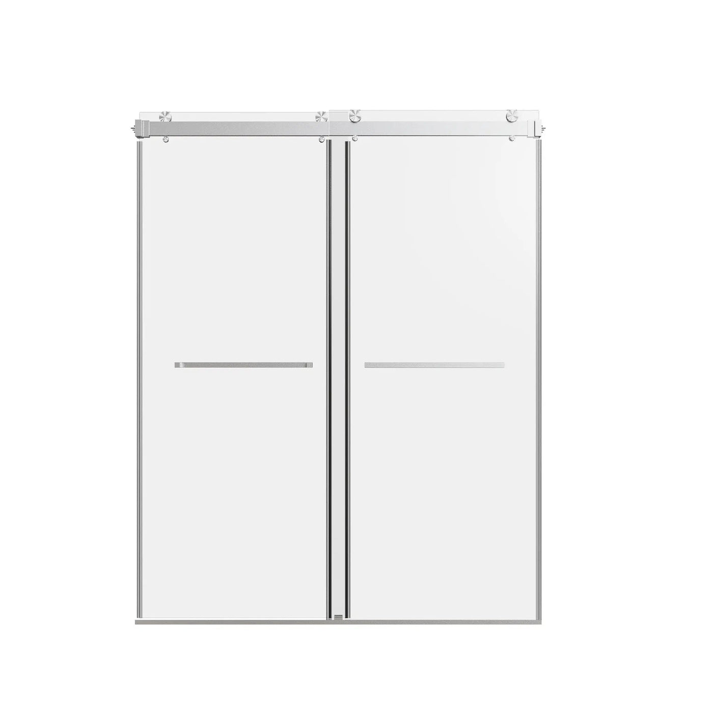 Frameless Double Sliding Shower Door In, Thick Tempered Glass, Reversible Installation by HouseOfZazla
