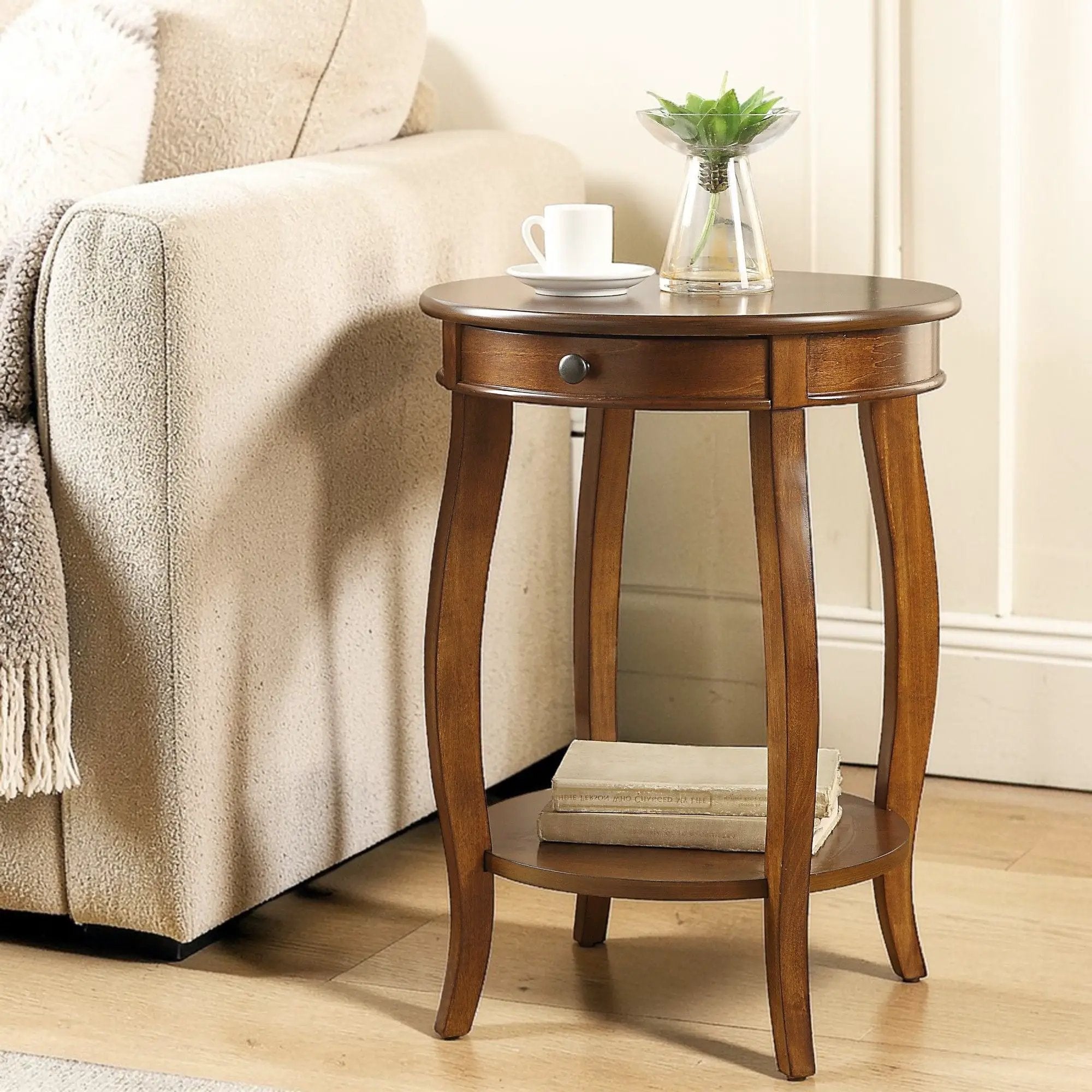 Alysa - Walnut Accent Table - Walnut by Unique Piece Furniture