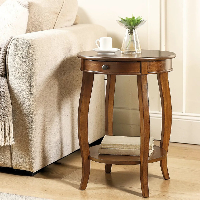 Alysa - Walnut Accent Table - Walnut by HouseOfZazla