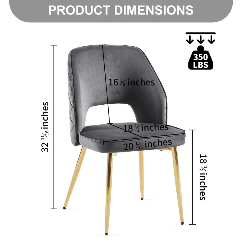 Dining Chairs With Metal Legs And Hollow Back Upholstered Dining Chairs by Unique Piece Furniture