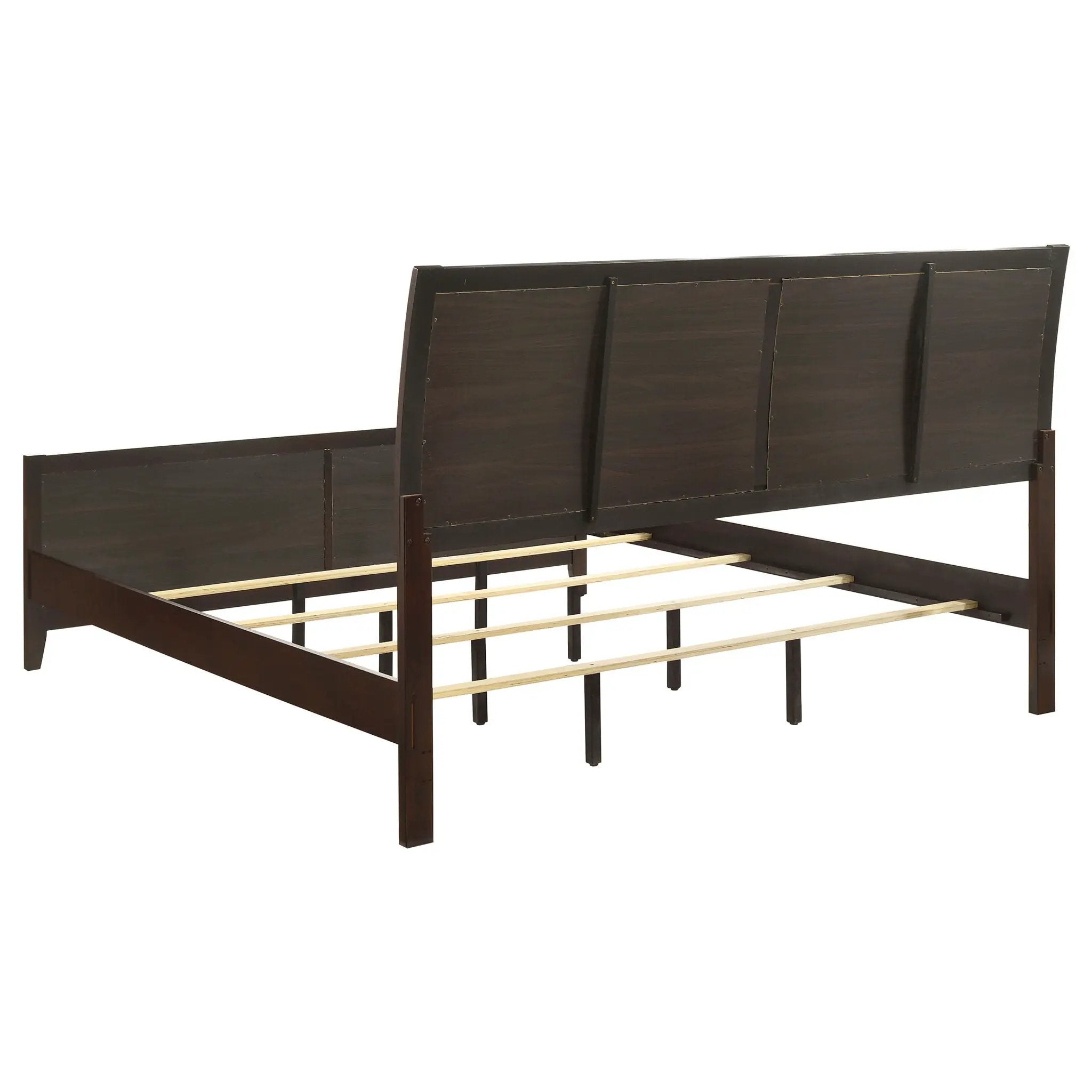 Carlton Wood Eastern King Panel Bed Cappuccino by Unique Piece Furniture