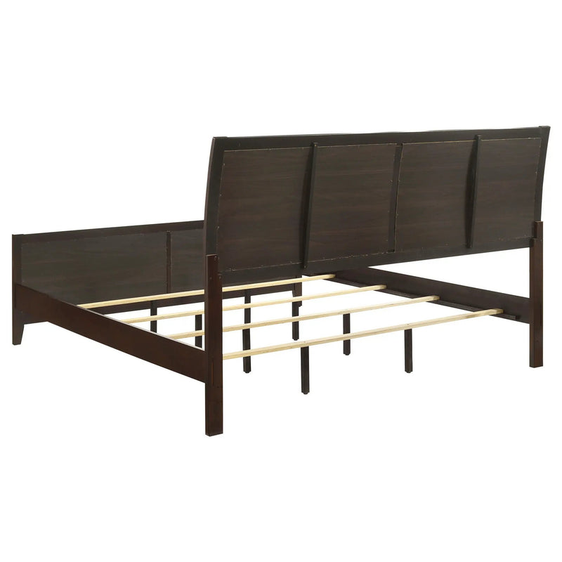 Carlton Wood Eastern King Panel Bed Cappuccino by Unique Piece Furniture