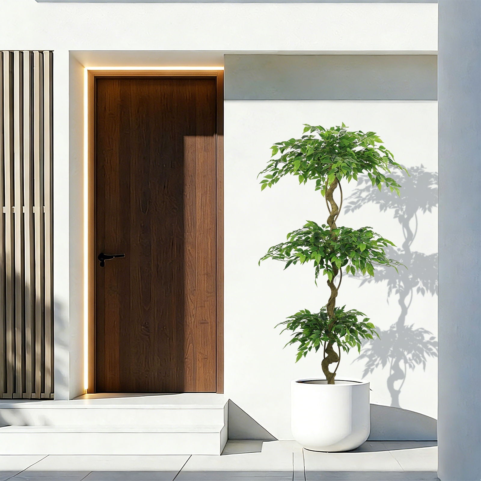 Artificial Ficus Tree With Pot For Home Decor Indoor Plant - Green by HouseOfZazla