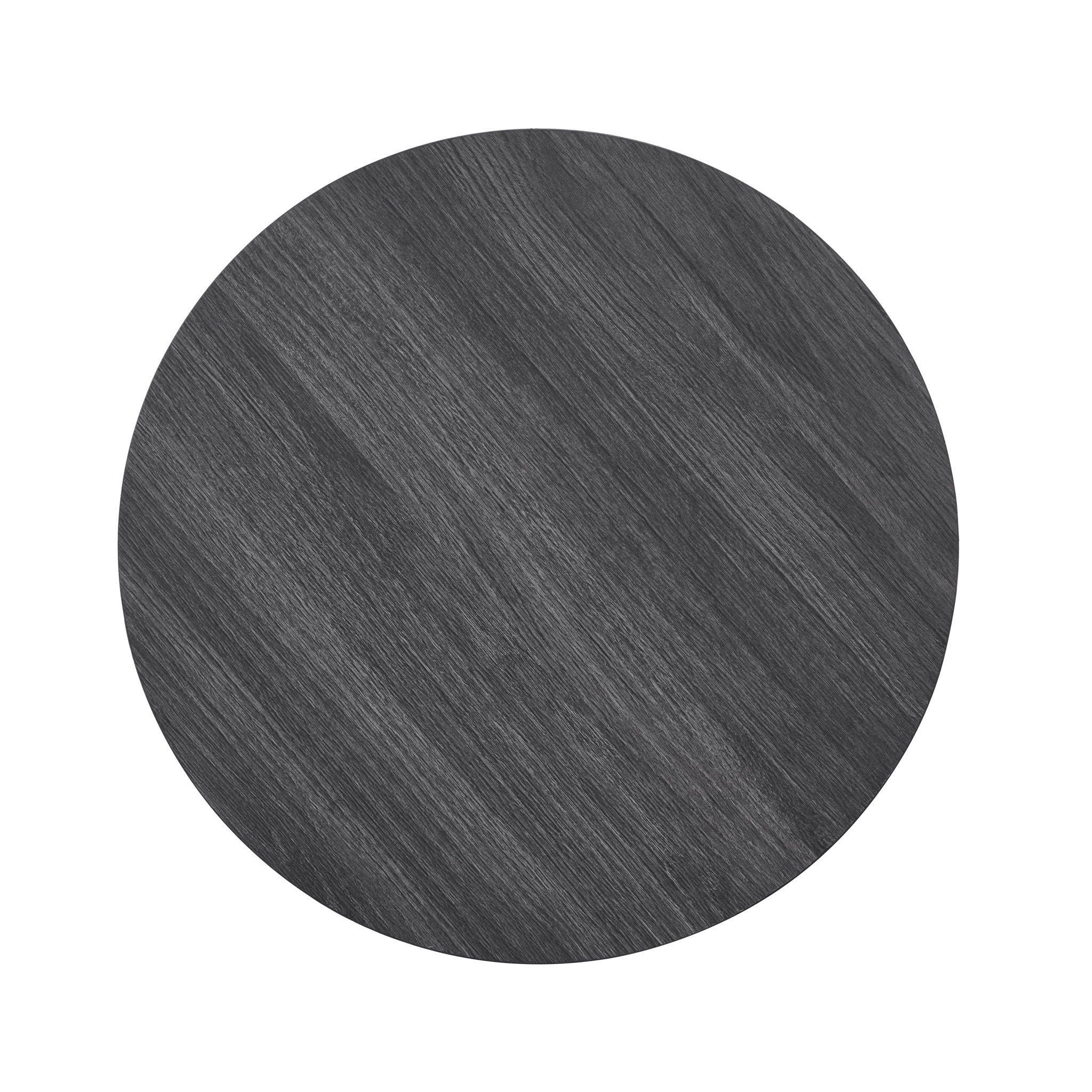 Anze - 3 Piece Coffee Table Set Contemporary Oval Wood Shelf - Charcoal by HouseOfZazla