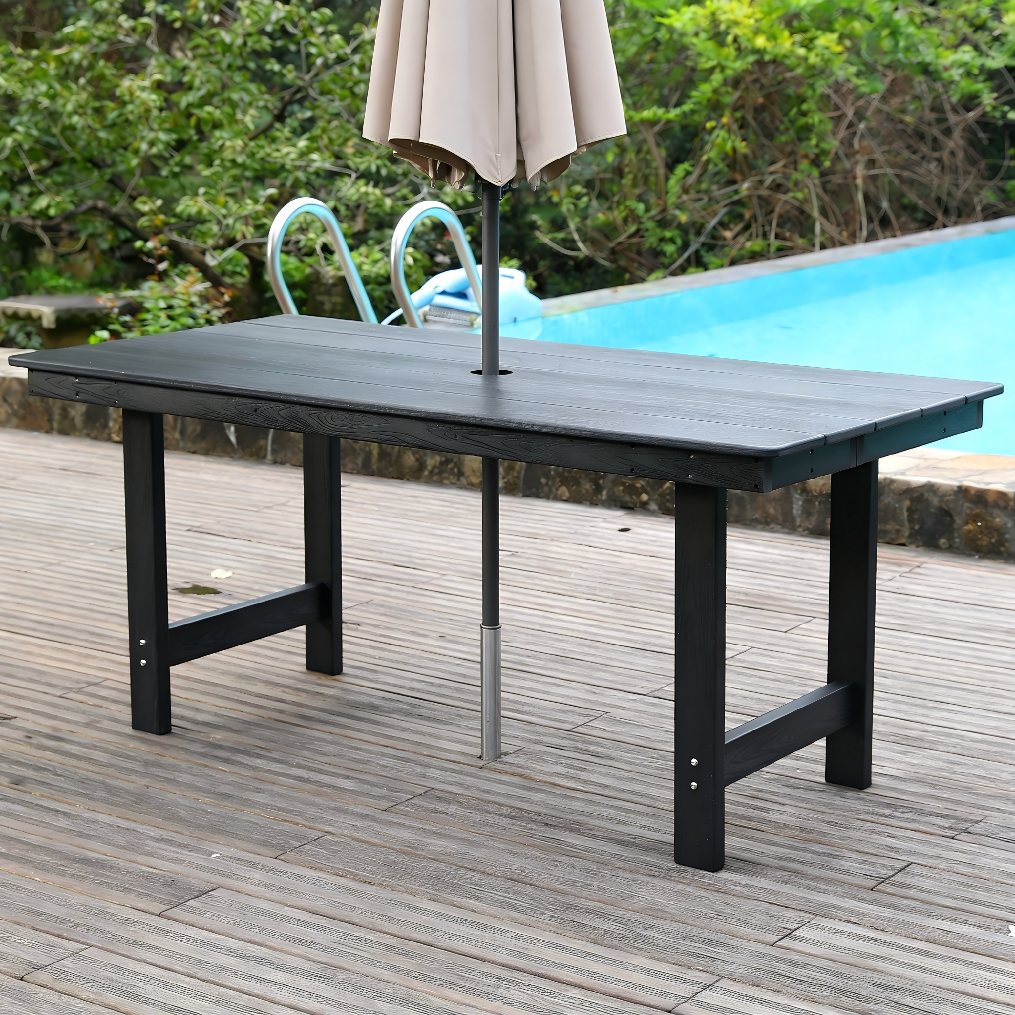 HDPE Outdoor Patio Dining Set - Table and Four Chairs by HouseOfZazla