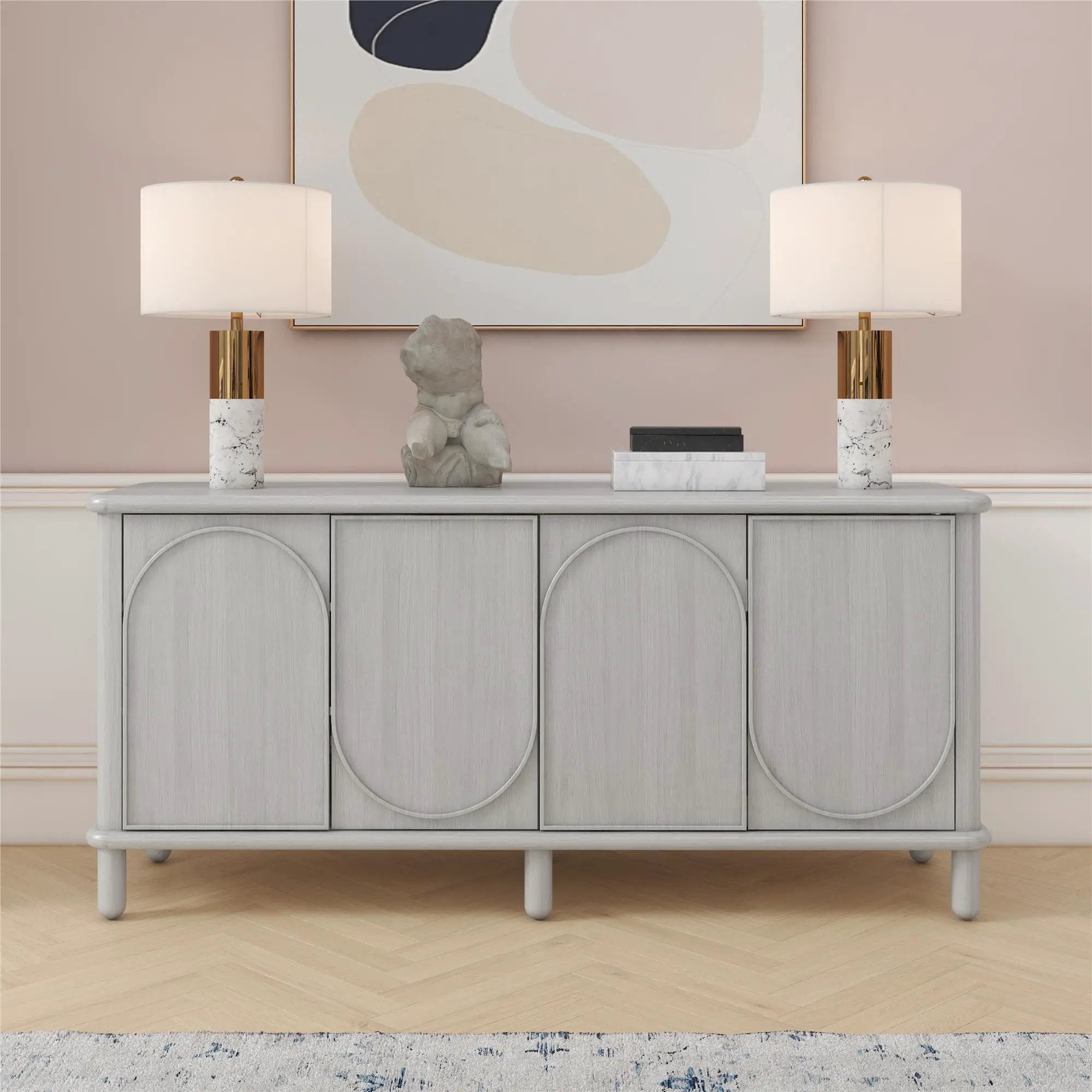 Selena - Credenza - Rustic White by Unique Piece Furniture
