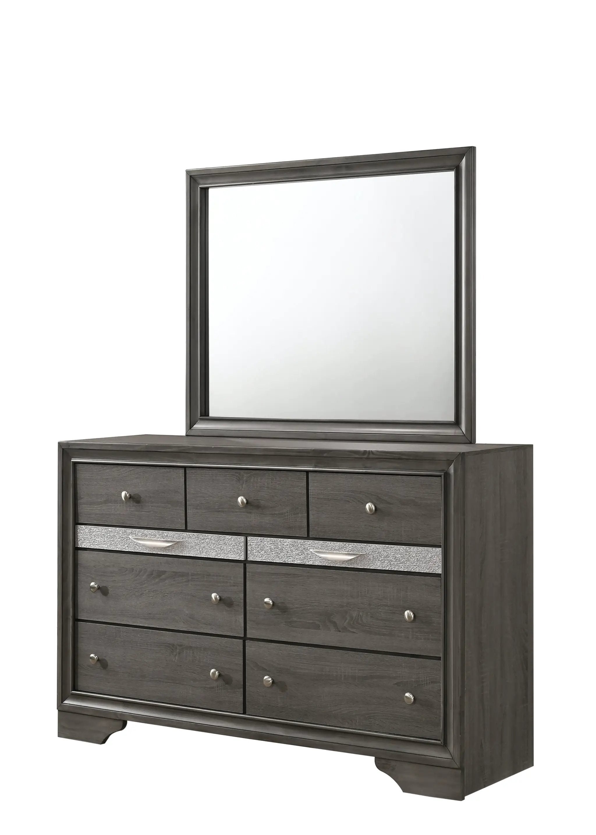 Traditional Queen 5 Piece Storage Bedroom Set in Gray Wood by HouseOfZazla