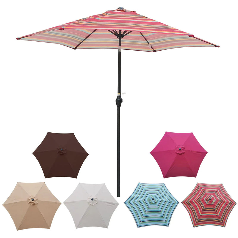 9FT Red Striped Patio Umbrella by HouseOfZazla