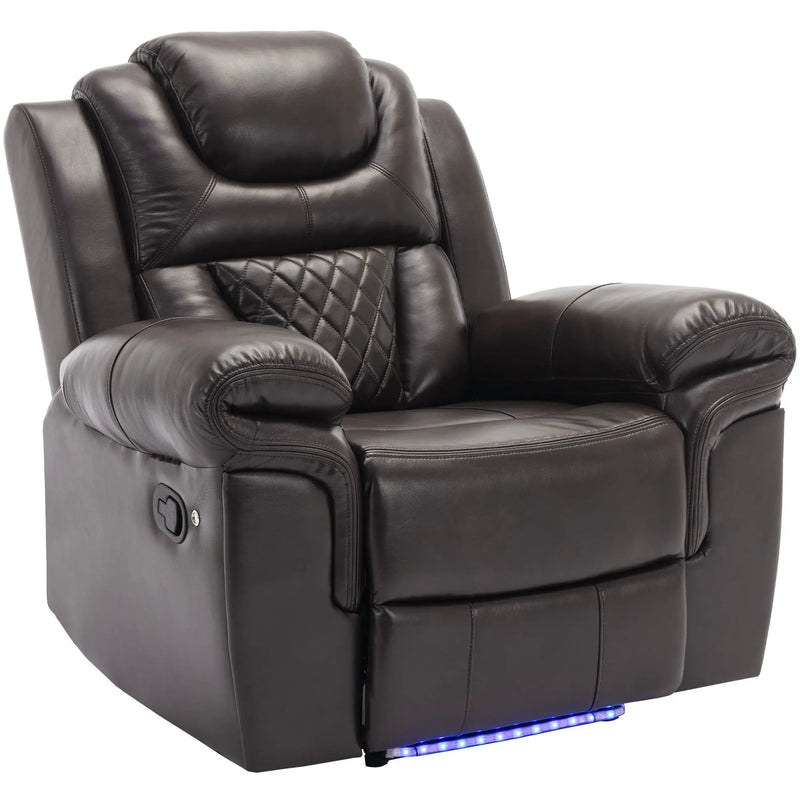Home Theater Seating Manual Recliner Chair With Led Light Strip For Living Room by HouseOfZazla