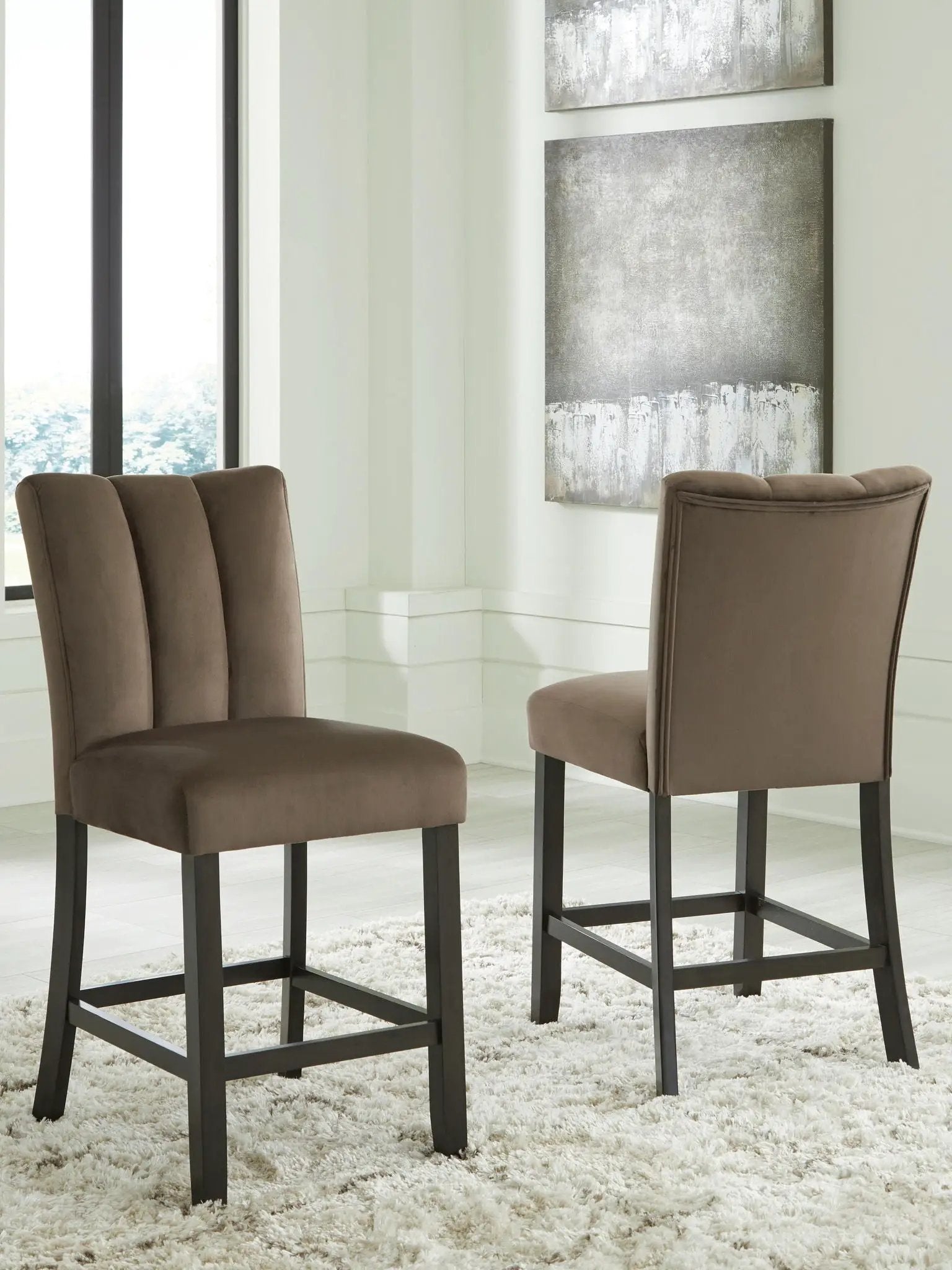 Jeshina - Upholstered Barstool (Set of 2) - Mocha by Unique Piece Furniture