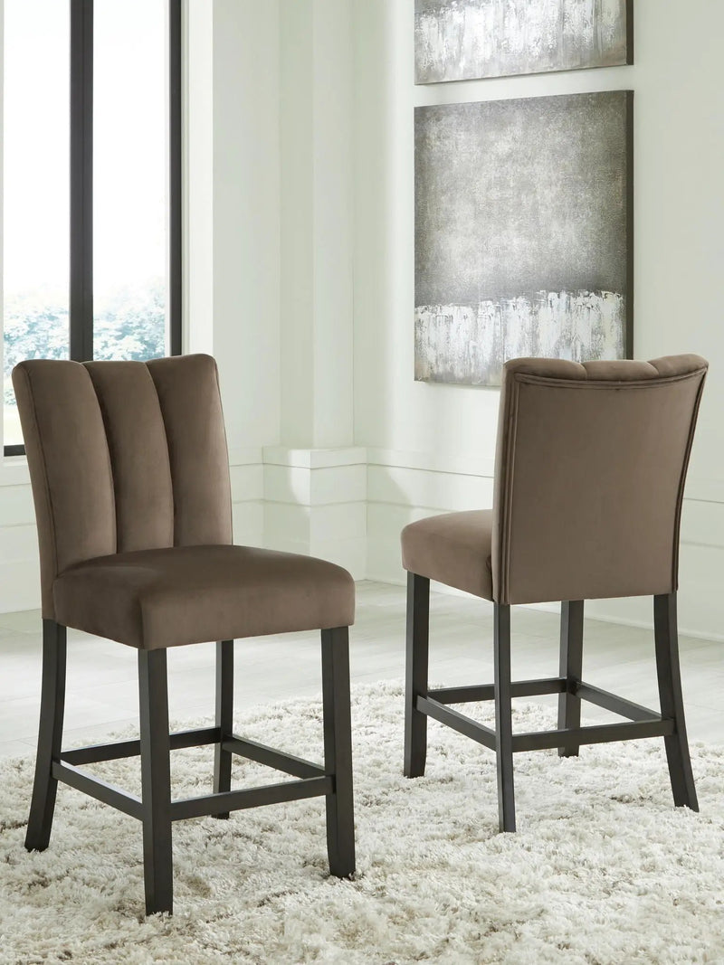 Jeshina - Upholstered Barstool (Set of 2) - Mocha by Unique Piece Furniture