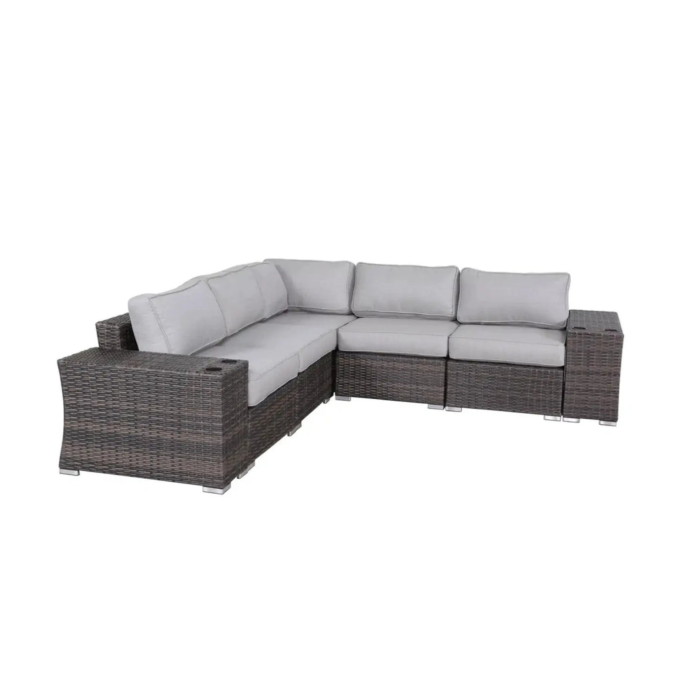 Rattan Sectional Sofa Set With Cushions by HouseOfZazla