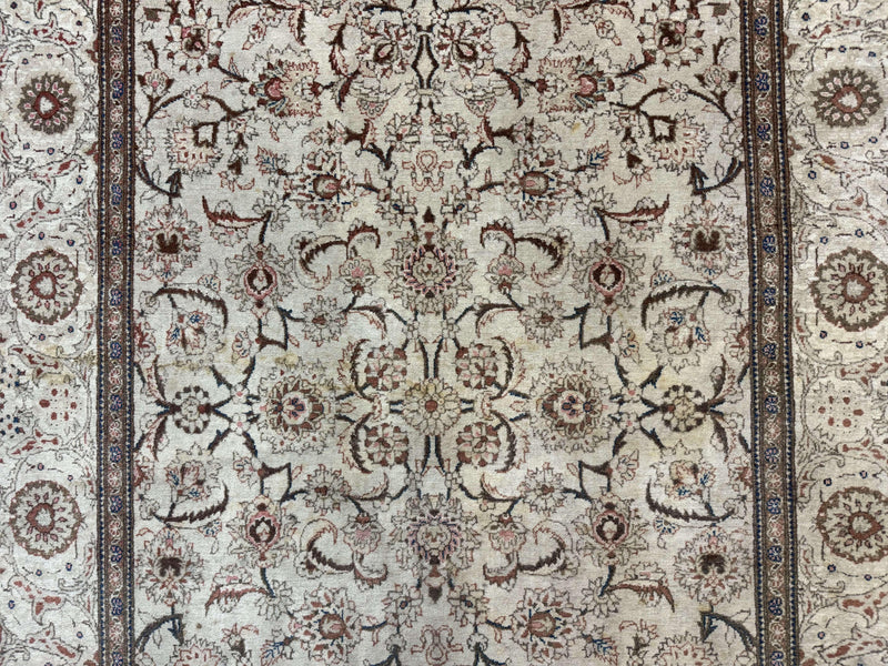 Persian Kashan Rug 5x7, Beige, Fine 250 KPSI by Jewel Rugs