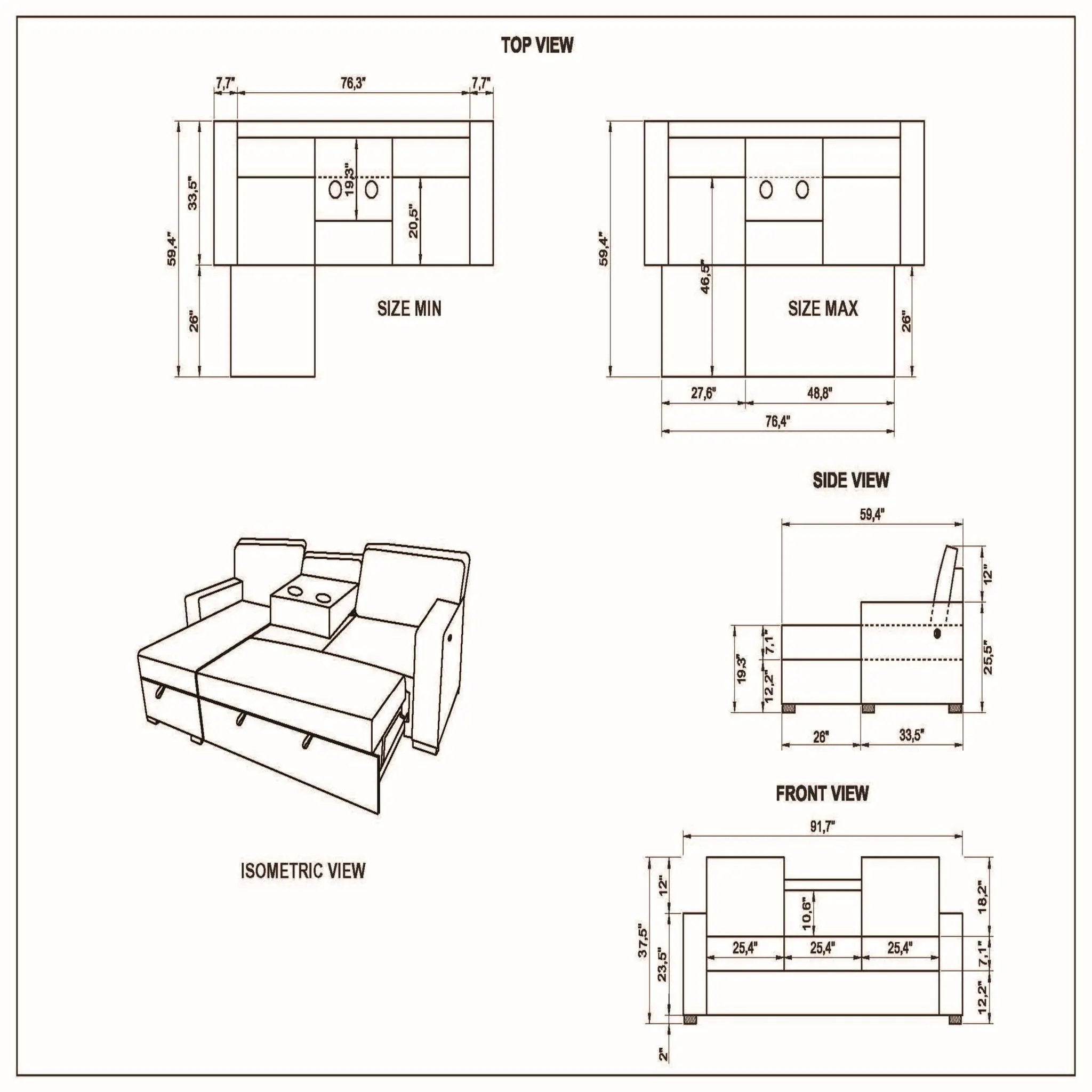 Territory - Pull Out Sofa Bed by Unique Piece Furniture