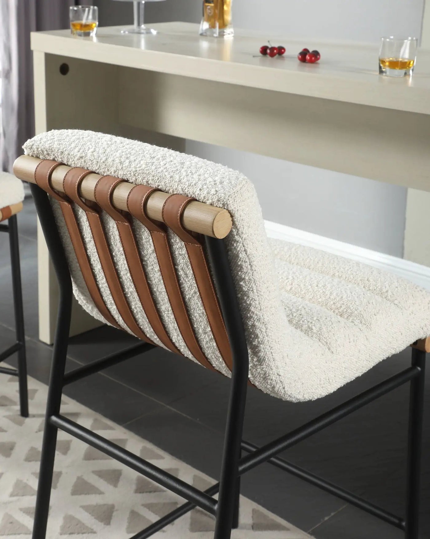 Lahni - 17" Boucle Fabric Counter Height Chair by HouseOfZazla